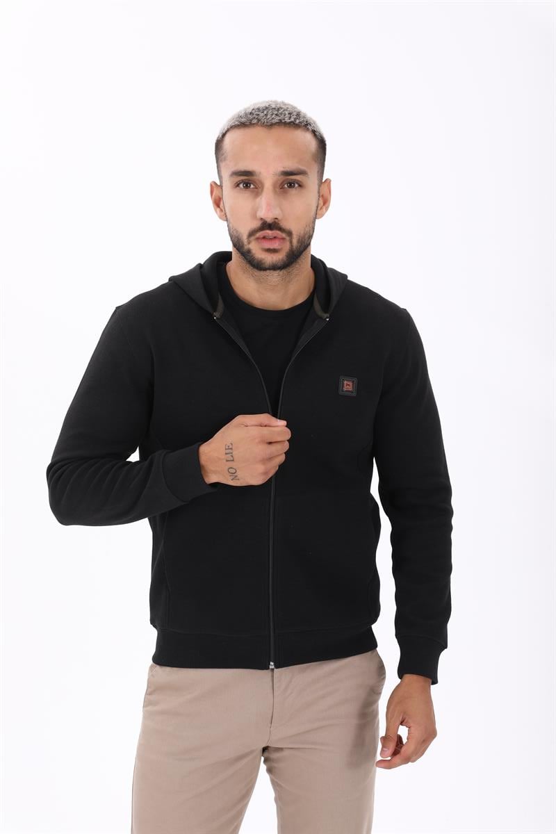 Fermuarlı Kapüşonlu  Sweatshirt