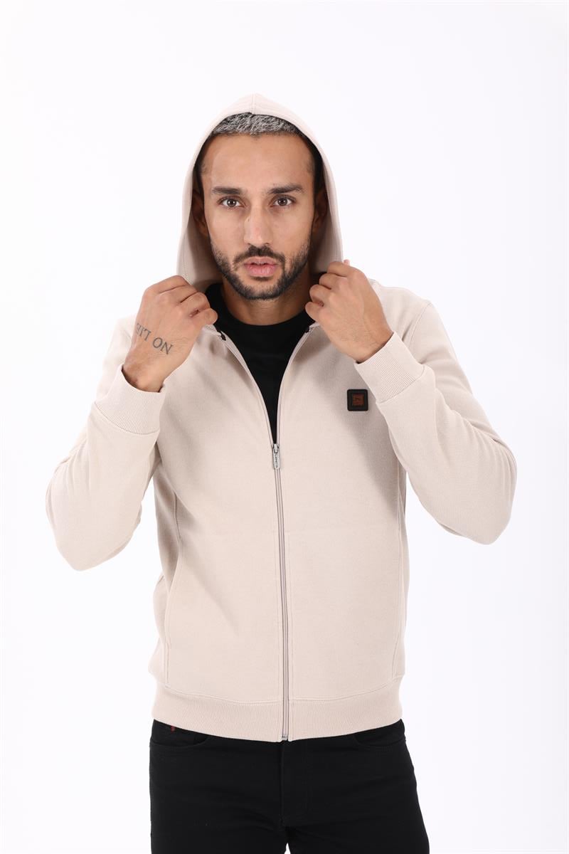 Fermuarlı Kapüşonlu  Sweatshirt