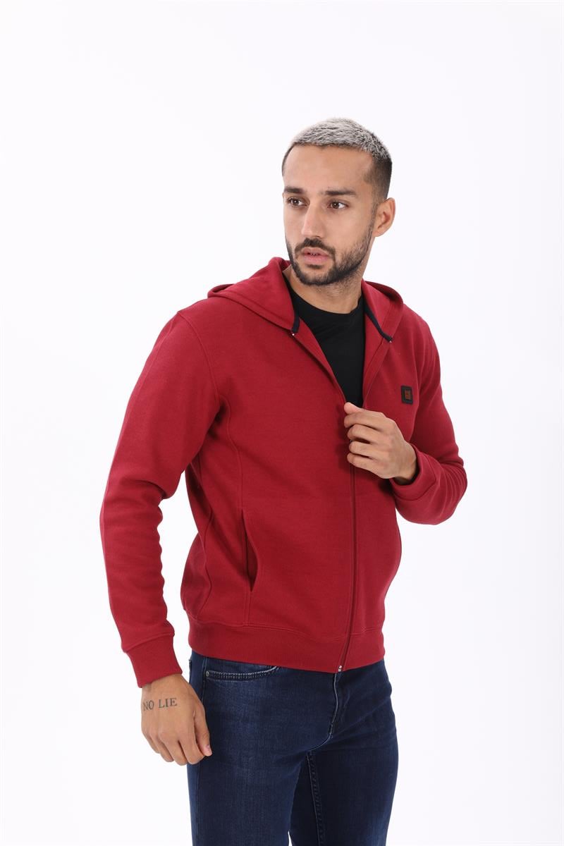 Fermuarlı Kapüşonlu  Sweatshirt