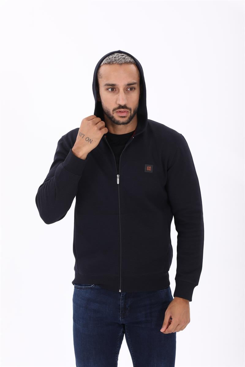 Fermuarlı Kapüşonlu  Sweatshirt