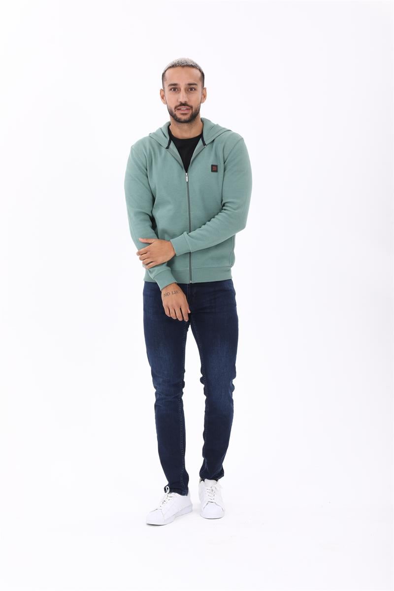 Fermuarlı Kapüşonlu  Sweatshirt