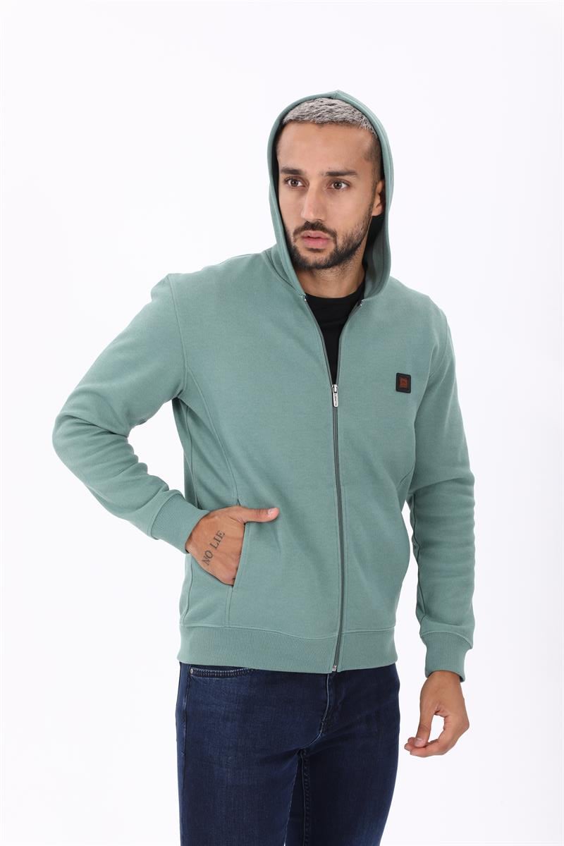 Fermuarlı Kapüşonlu  Sweatshirt