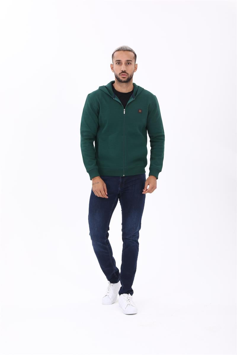 Fermuarlı Kapüşonlu  Sweatshirt