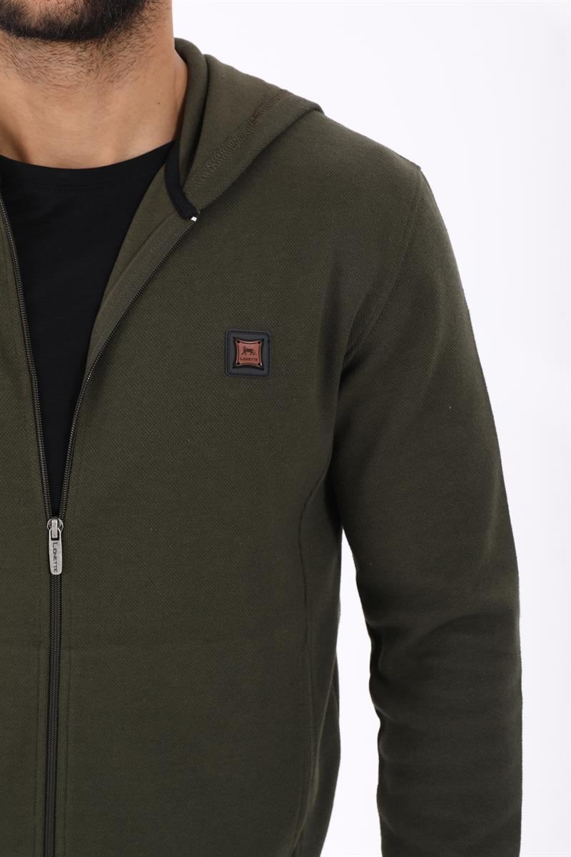 Fermuarlı Kapüşonlu  Sweatshirt