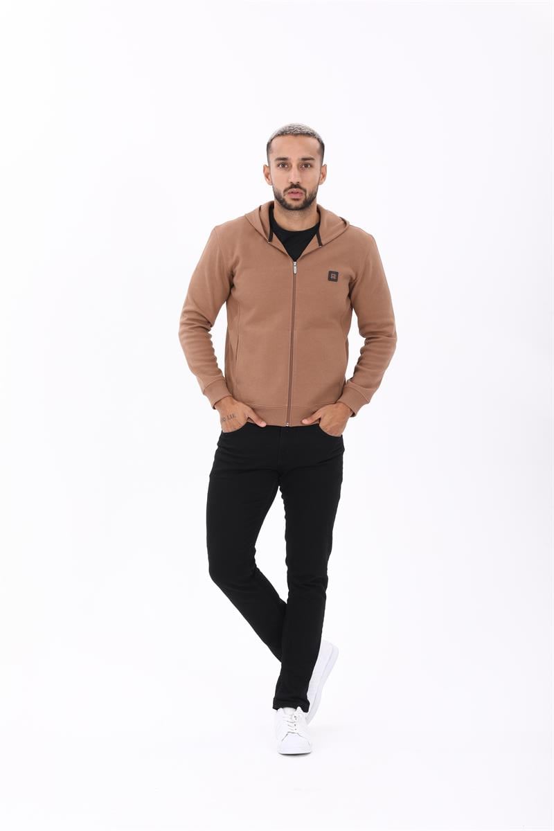 Fermuarlı Kapüşonlu  Sweatshirt
