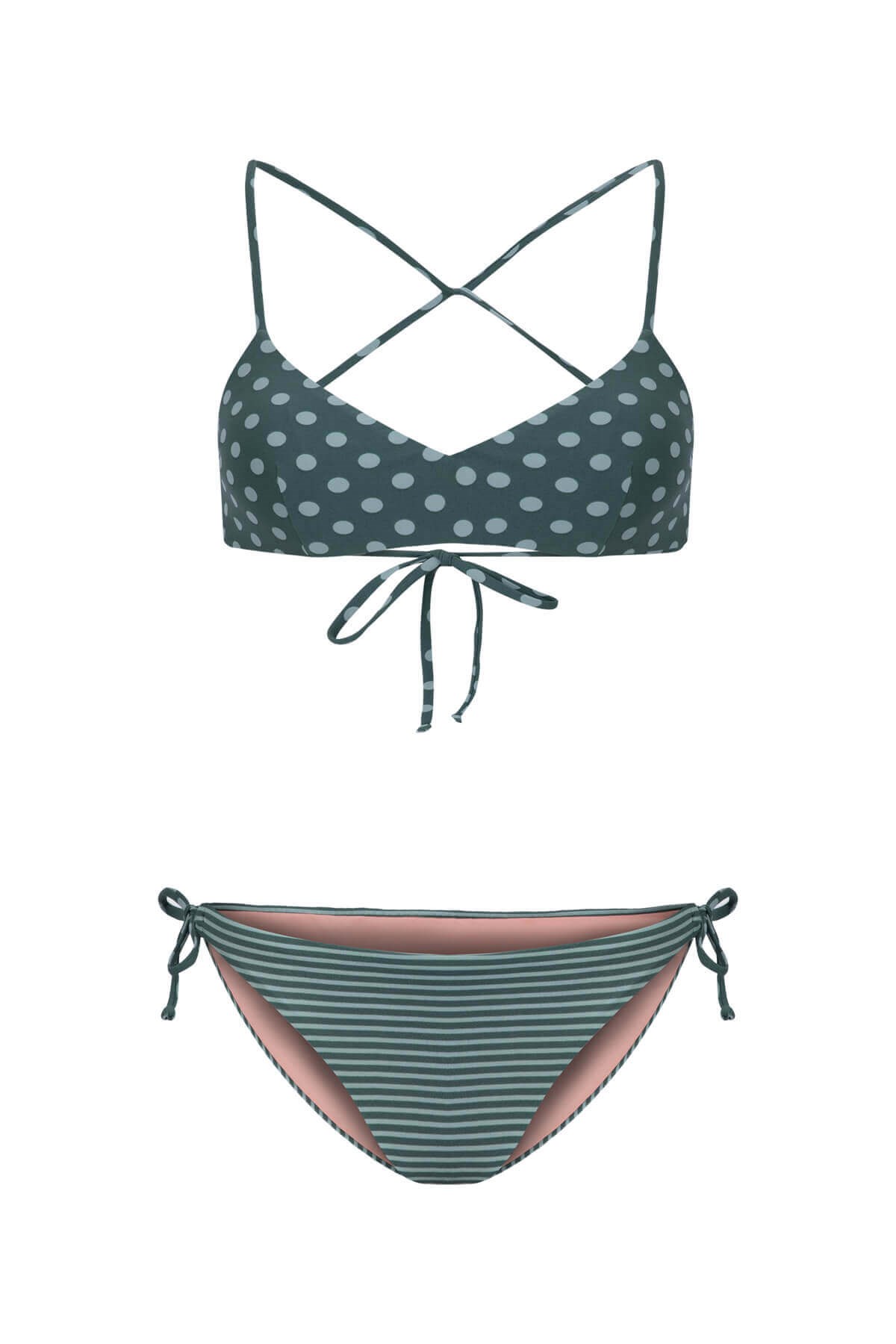 Elda - Yeşil puantiyeli kadın bikini