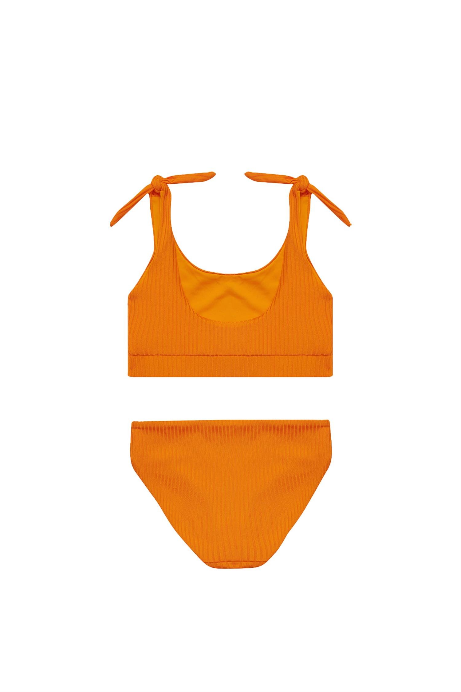 Emma Turuncu Bikini Takımı Kendinden Çizgili