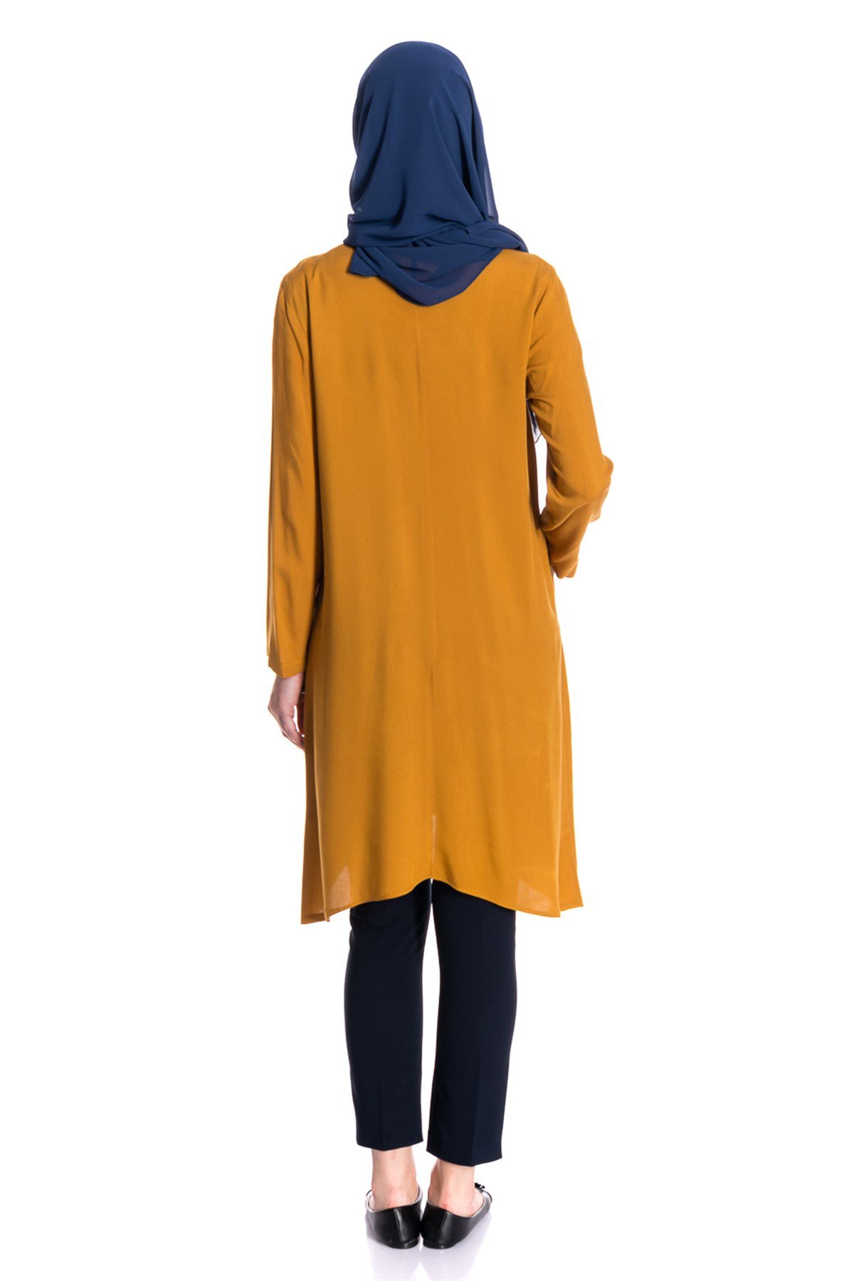 Bağcıklı Cepli Sarı Tunik Tunik