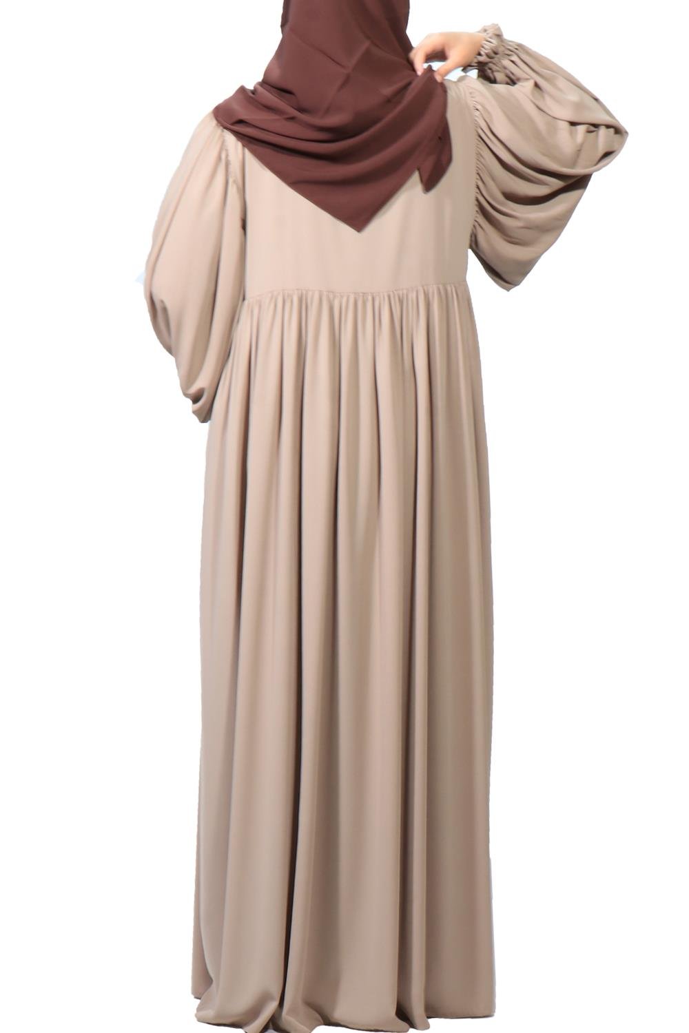 BALON KOL FERACE MEDİNE İPEĞİ - BEJ Ferace