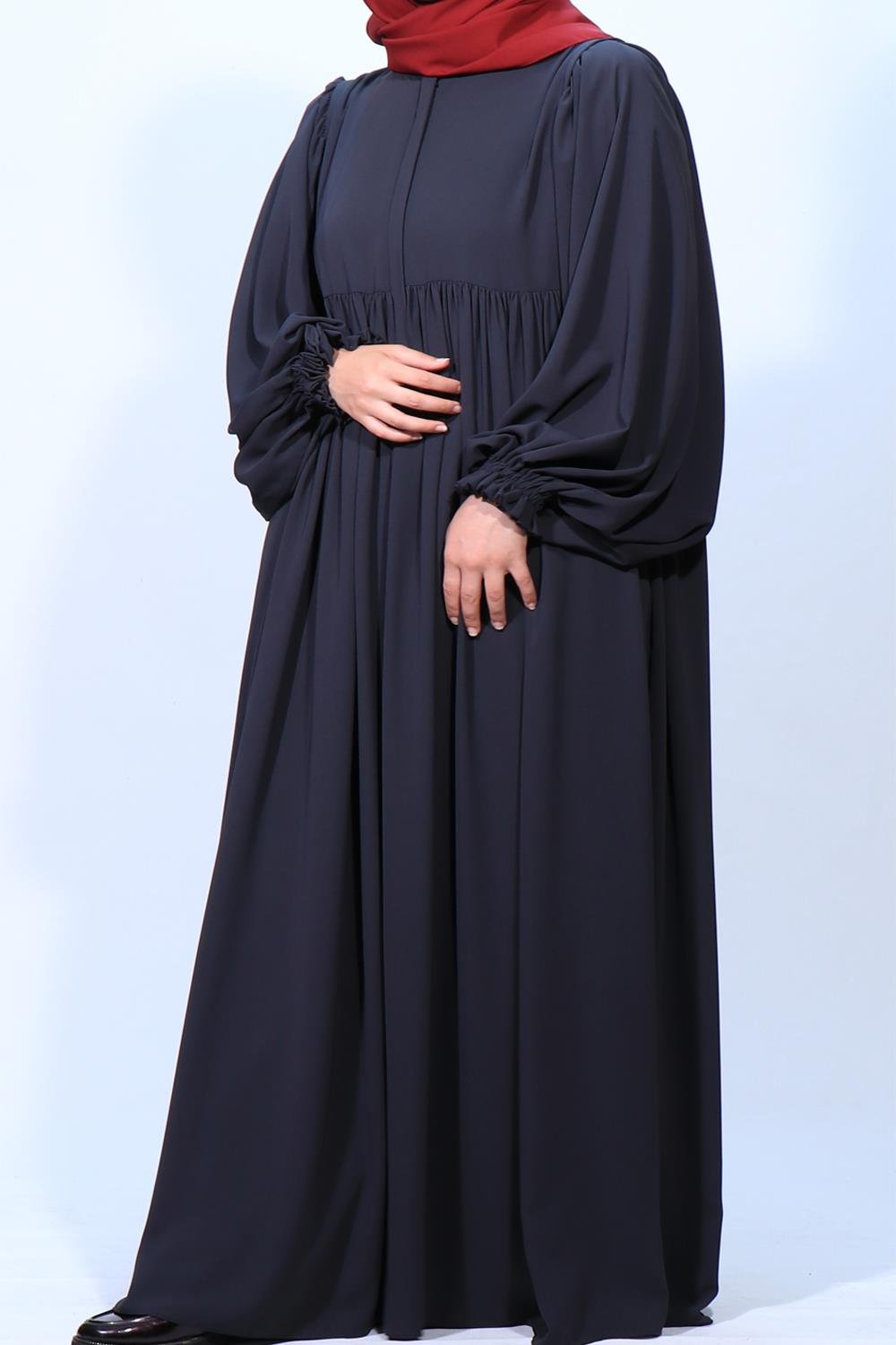 BALON KOL FERACE MEDİNE İPEĞİ - FÜME Ferace