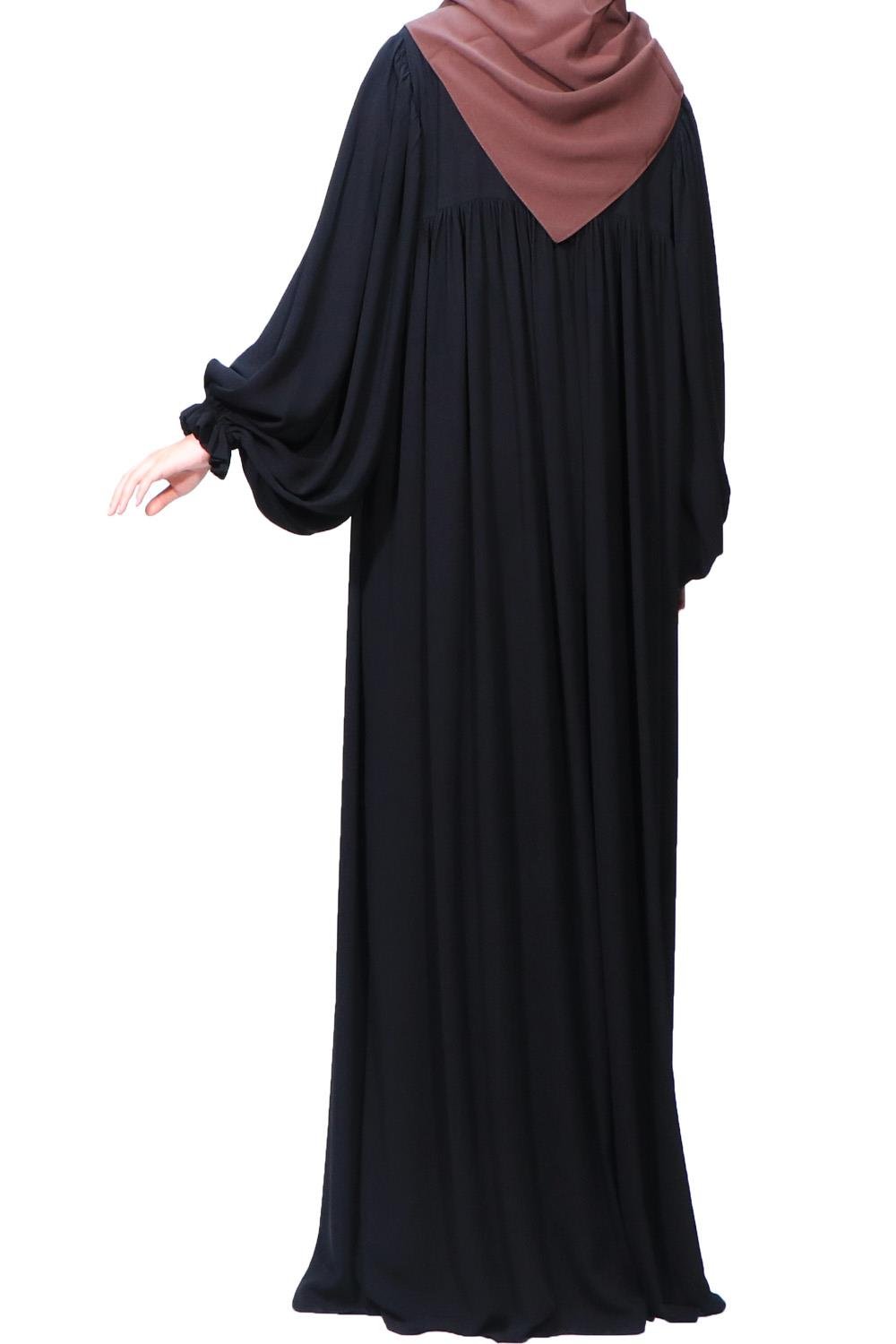 BALON KOL FERACE MEDİNE İPEĞİ - SİYAH Ferace