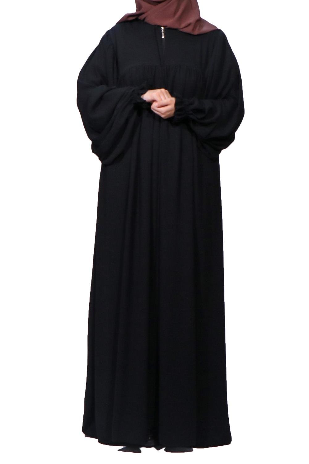 BALON KOL FERACE MEDİNE İPEĞİ - SİYAH Ferace