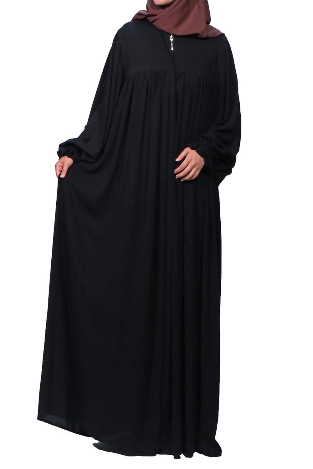 BALON KOL FERACE MEDİNE İPEĞİ - SİYAH Ferace