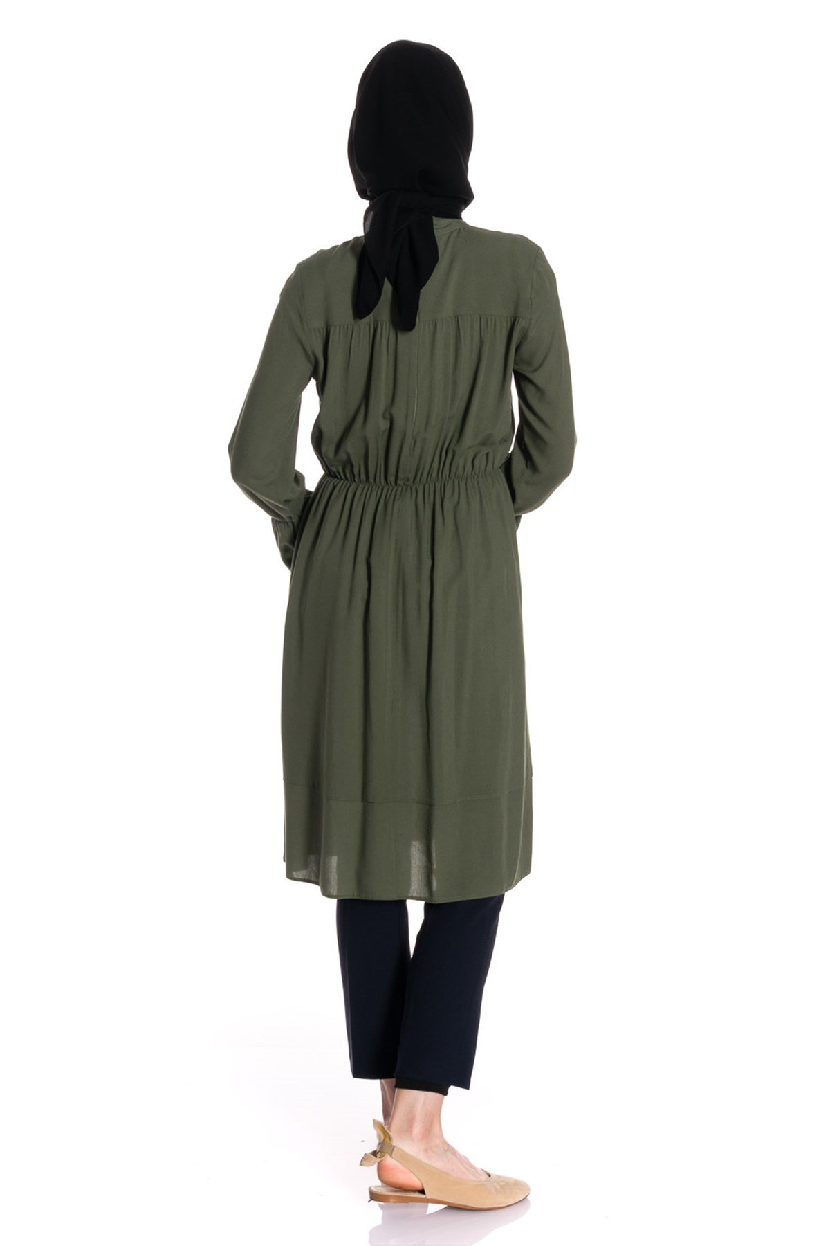 Beli Lastikli Haki Tunik Dresses