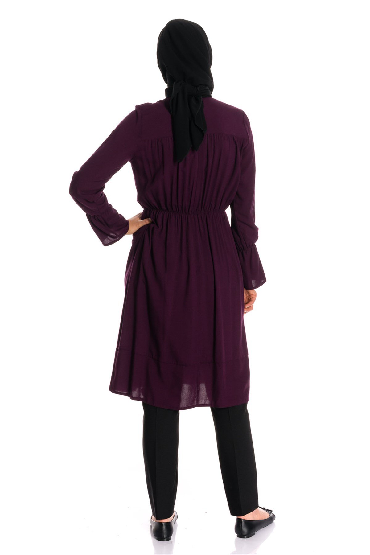Beli Lastikli Mor Tunik Dresses