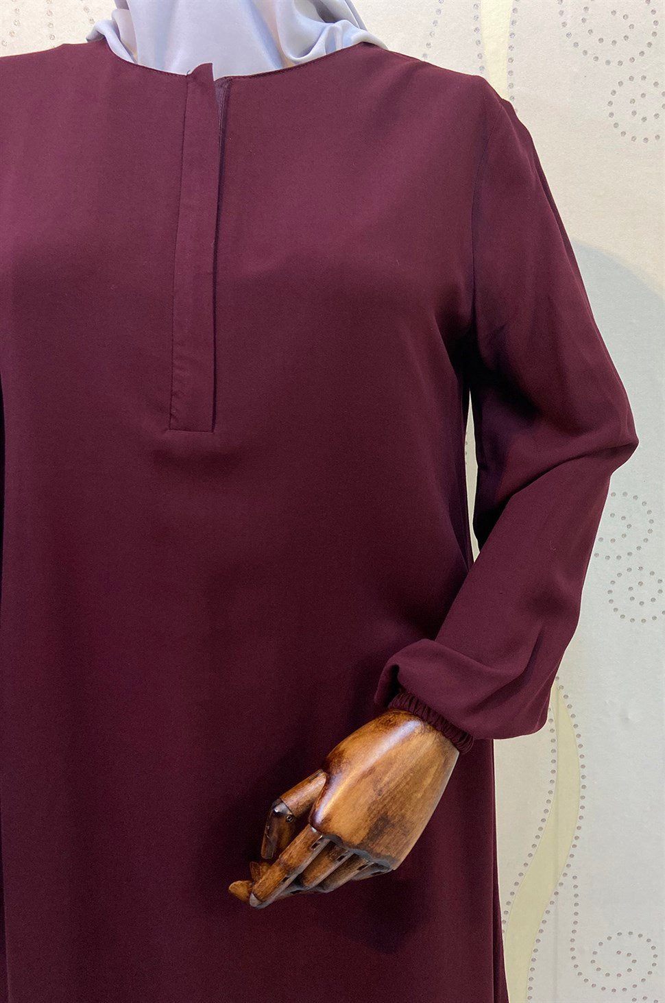 Can Elbise Viskon - Bordo Elbise