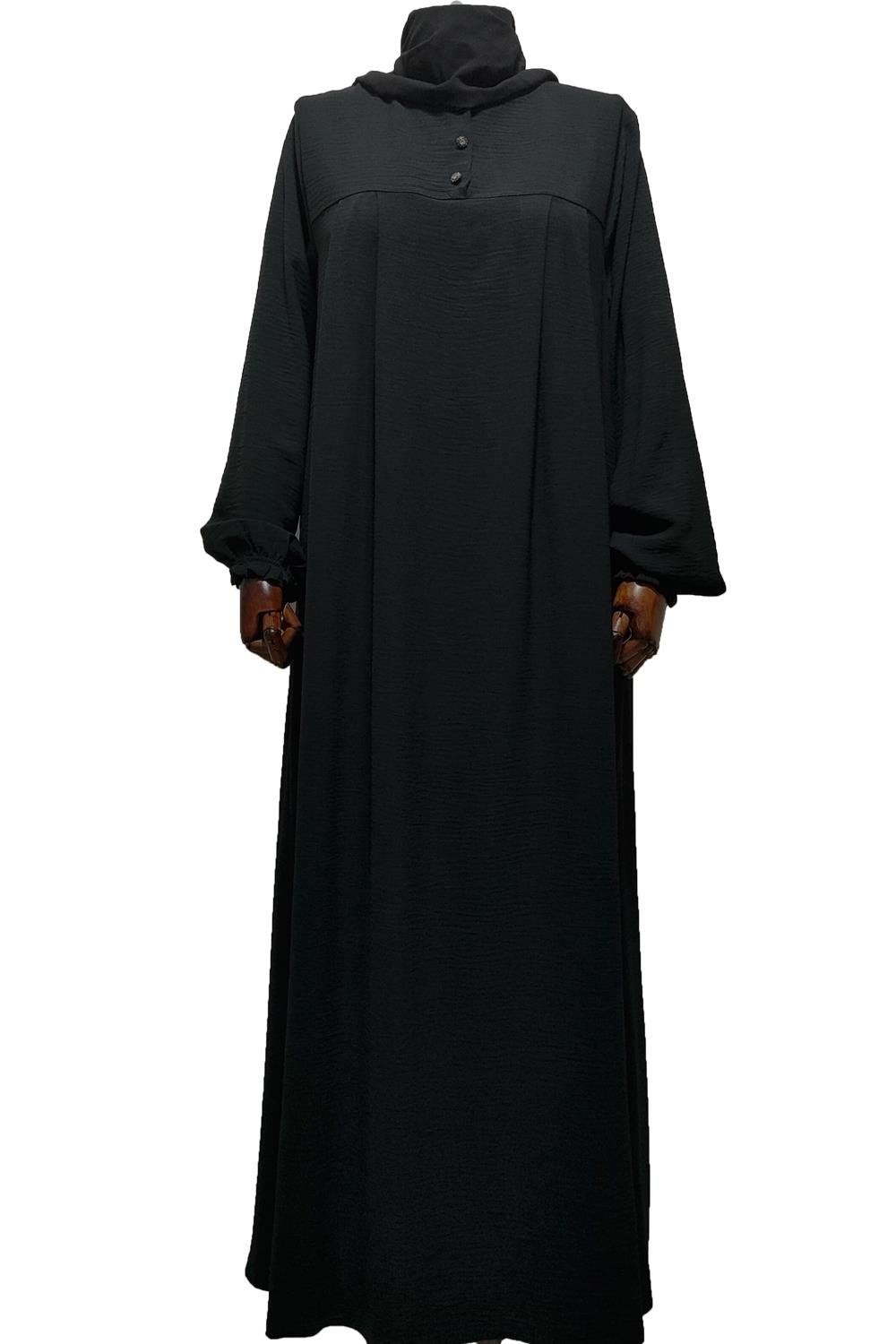 Robalı Dantelli Siyah Elbise Elbise