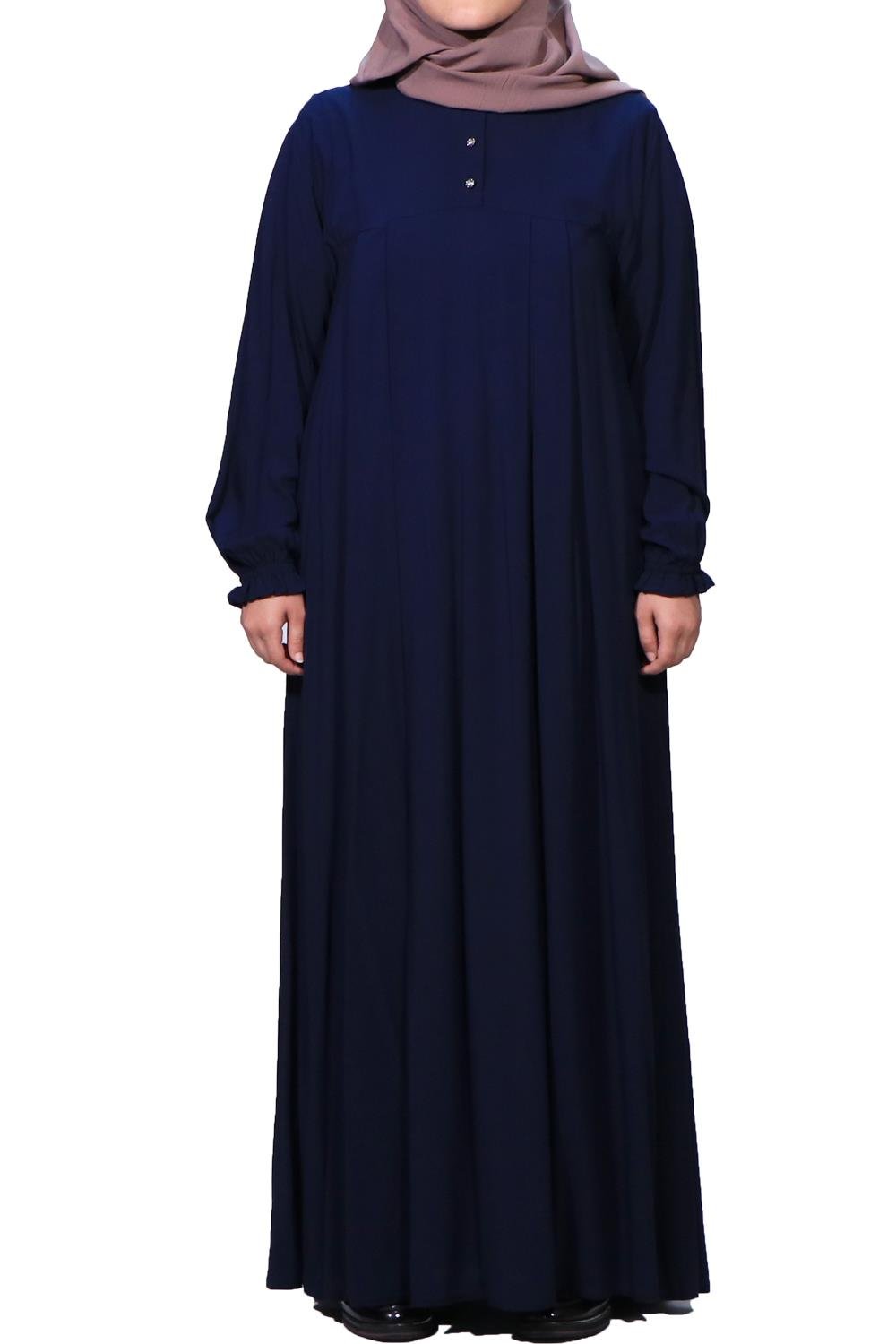 Robalı Dantelli Lacivert Elbise Elbise