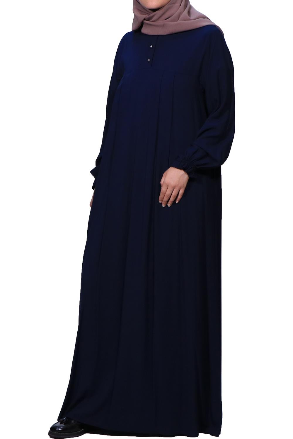 Robalı Dantelli Lacivert Elbise Elbise