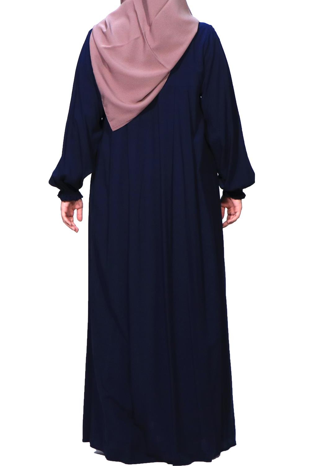 Robalı Dantelli Lacivert Elbise Elbise