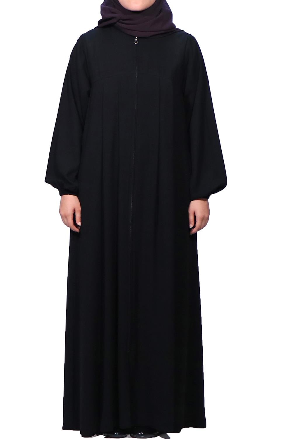 Düz Robalı Ferace - Siyah  Ferace