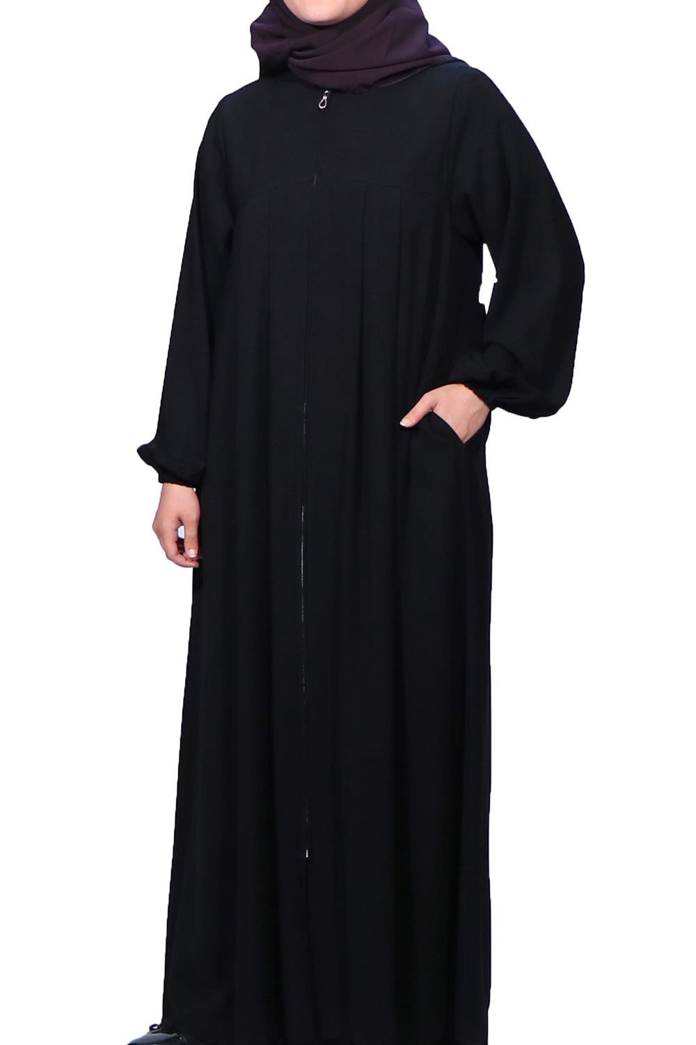 Düz Robalı Ferace - Siyah  Ferace