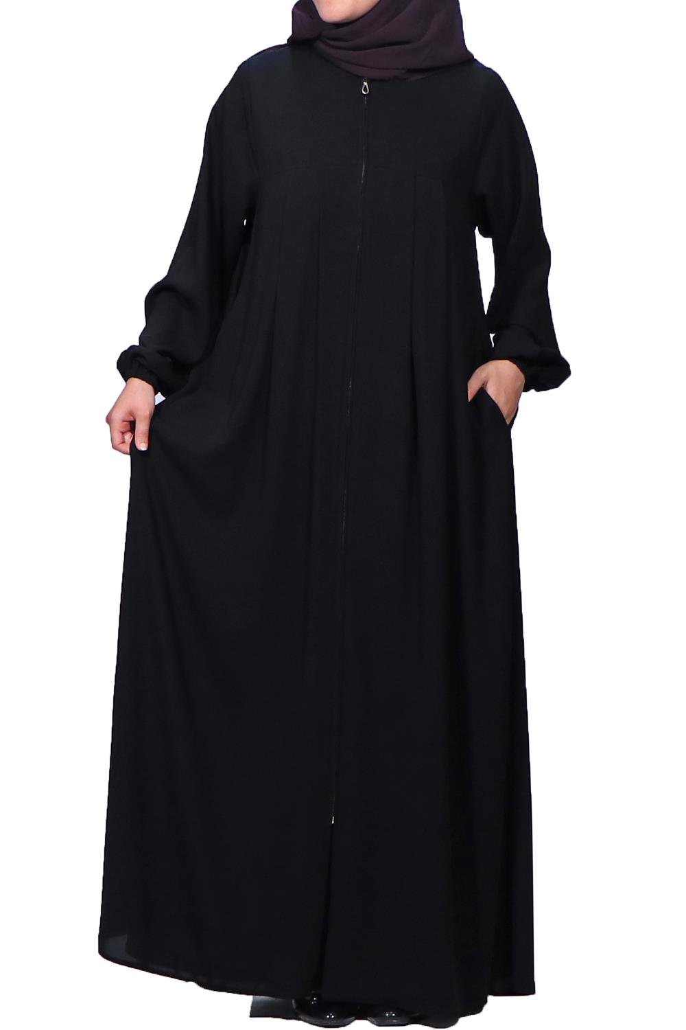 Düz Robalı Ferace - Siyah  Ferace