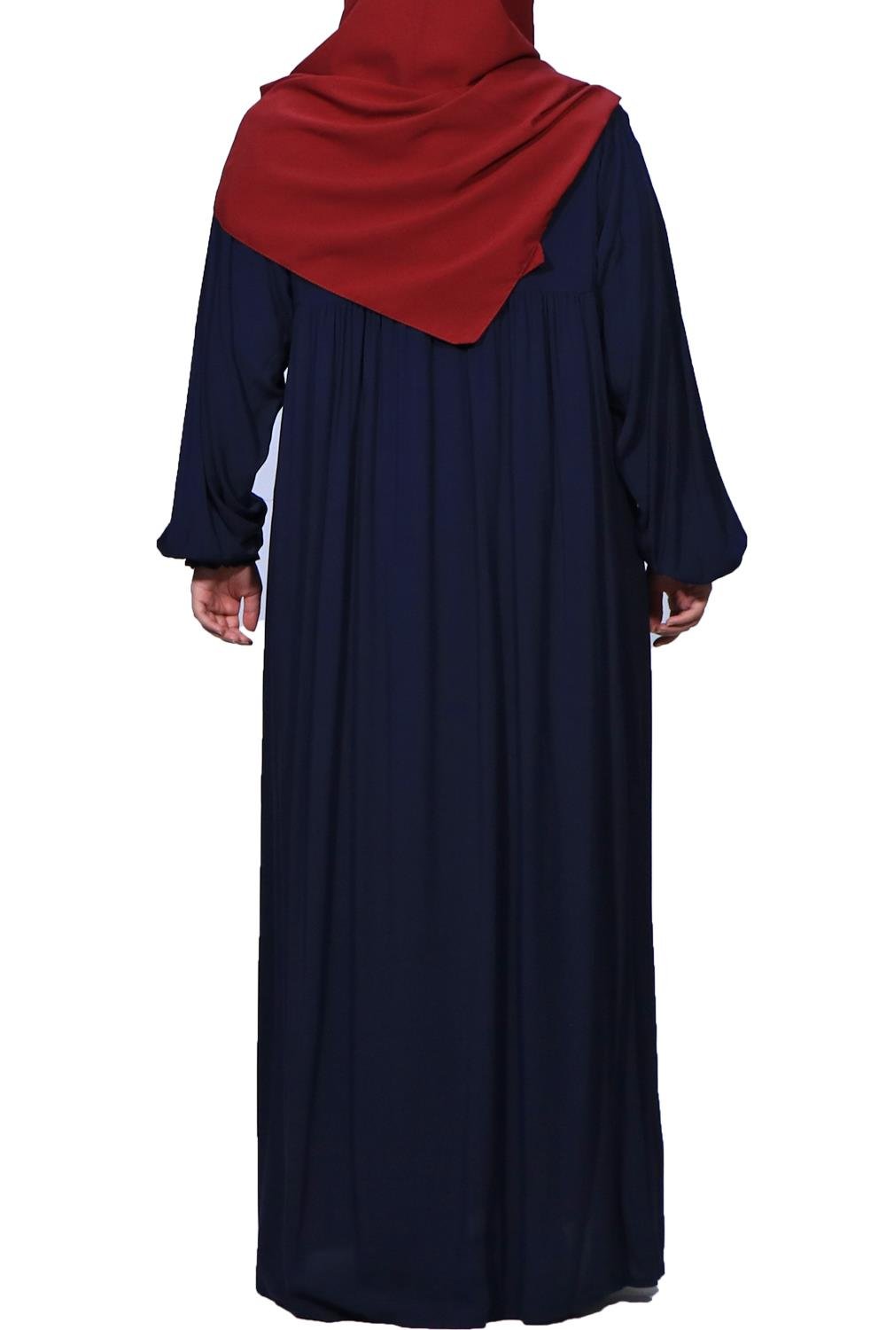 HİNT ROBA VİSKON ELBİSE - LACİVERT Elbise