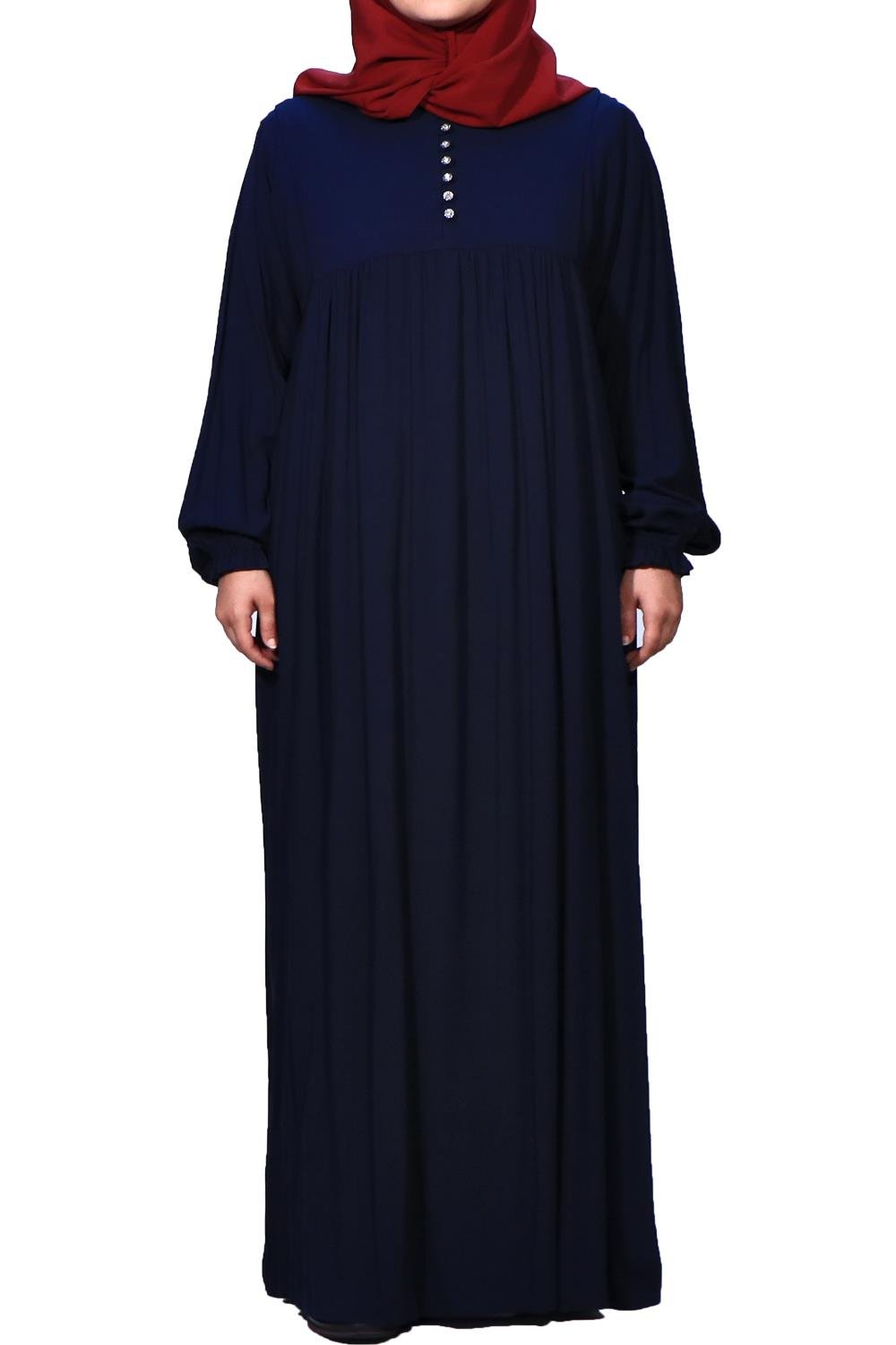 HİNT ROBA VİSKON ELBİSE - LACİVERT Elbise