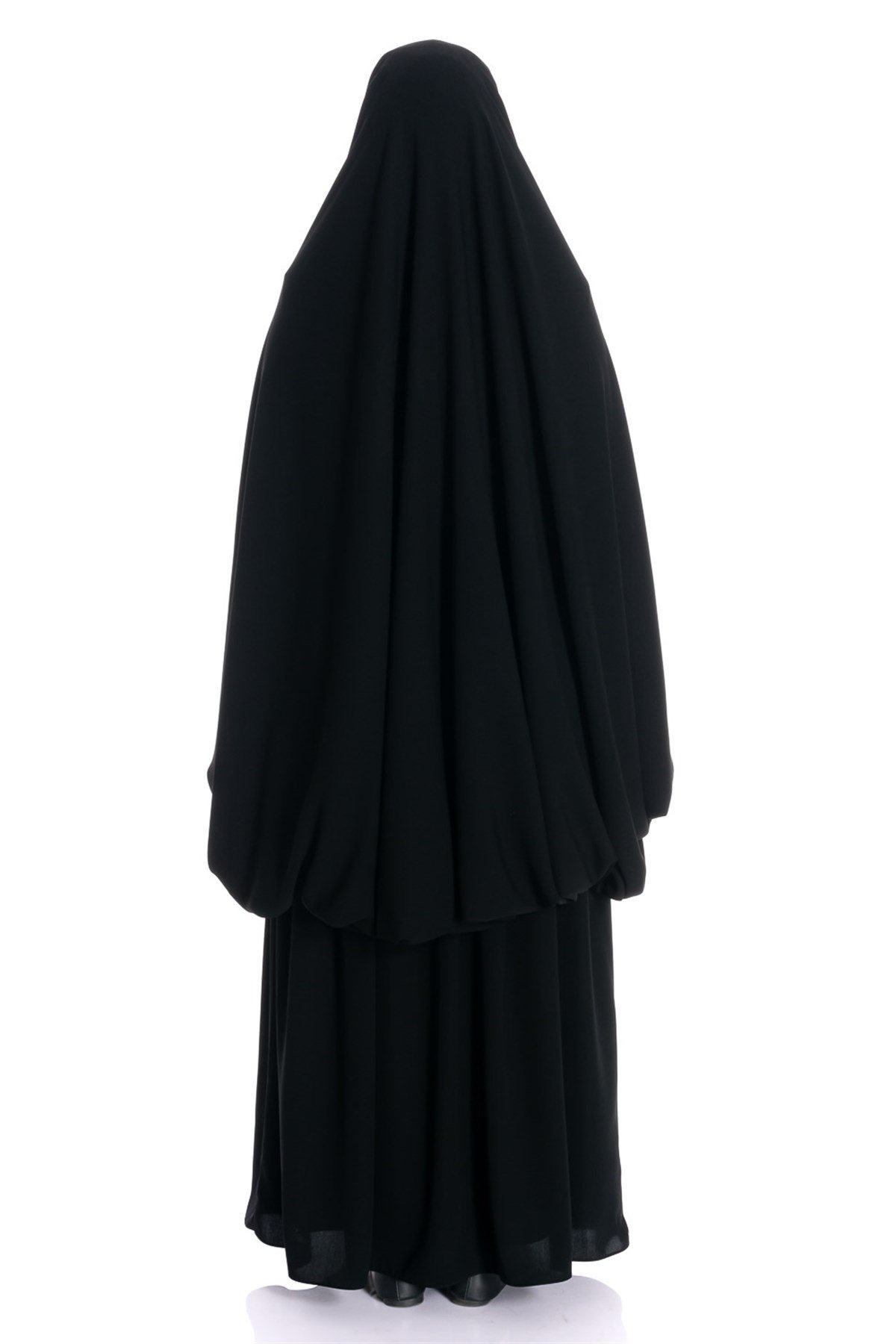 İğneli Gizli Peçeli Bütün Çarşaf - Siyah (Özel Dikim) Çarşaf