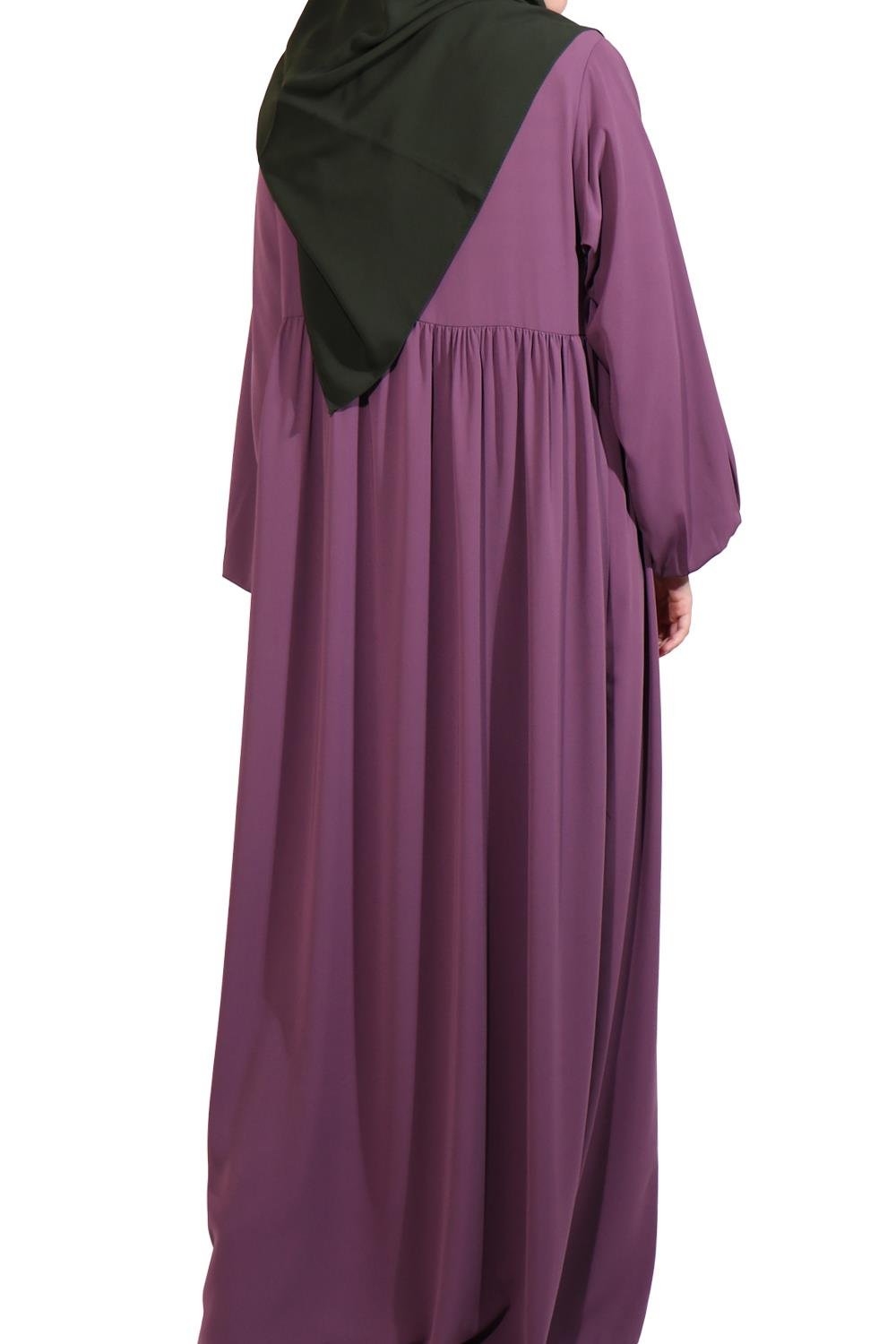 MEDİNE İPEĞİ DÜŞÜK ROBALI ELBİSE - GÜL KURUSU Elbise