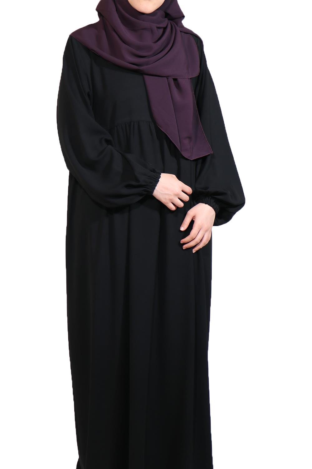 MEDİNE İPEĞİ DÜŞÜK ROBALI  ELBİSE - SİYAH Elbise