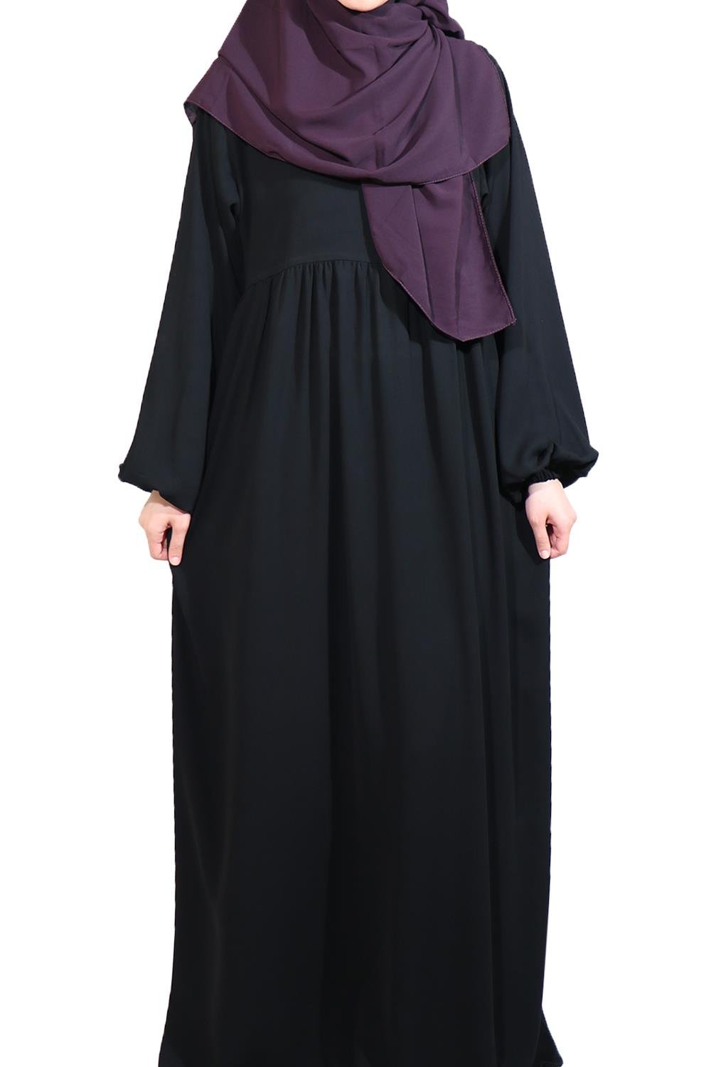 MEDİNE İPEĞİ DÜŞÜK ROBALI  ELBİSE - SİYAH Elbise