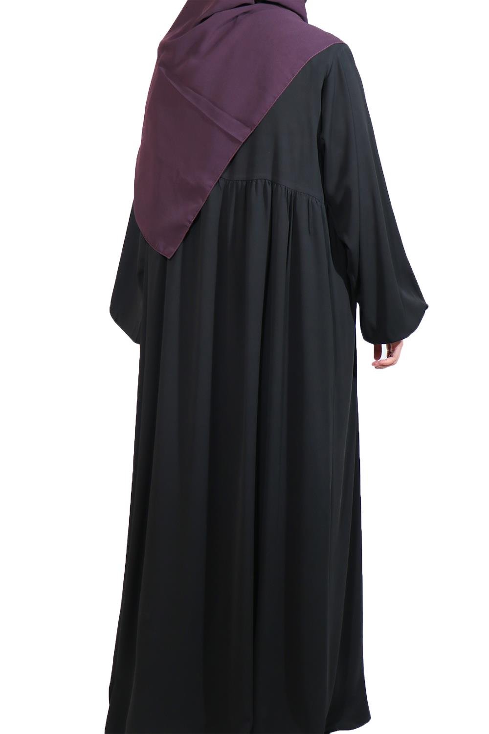 MEDİNE İPEĞİ DÜŞÜK ROBALI  ELBİSE - SİYAH Elbise