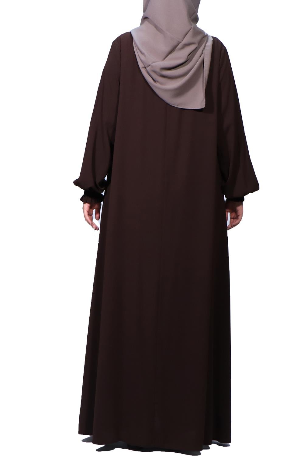 Medine İpeği Kloş Ferace - Kahverengi Ferace