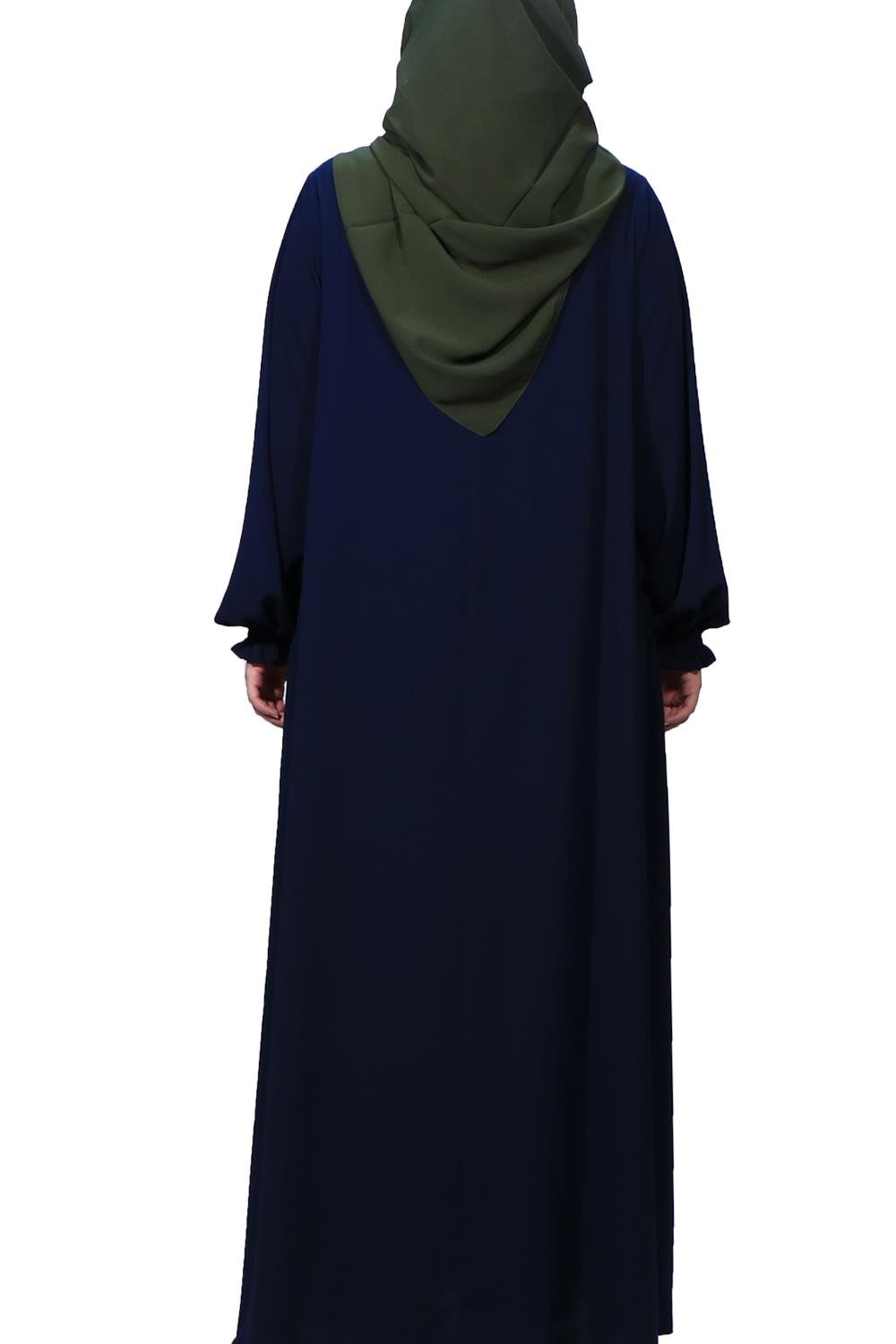 Medine İpeği Kloş Ferace - Lacivert Ferace