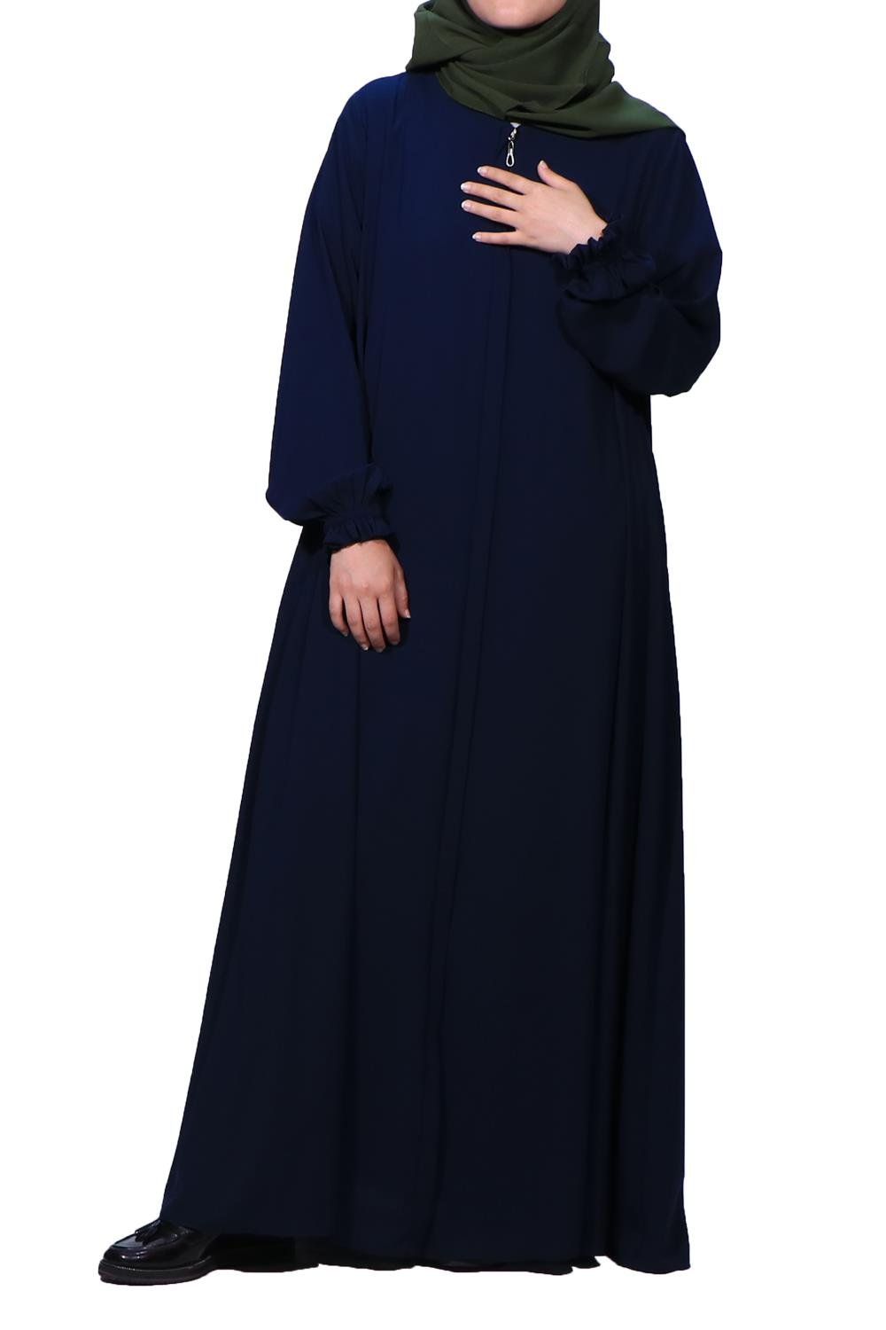 Medine İpeği Kloş Ferace - Lacivert Ferace