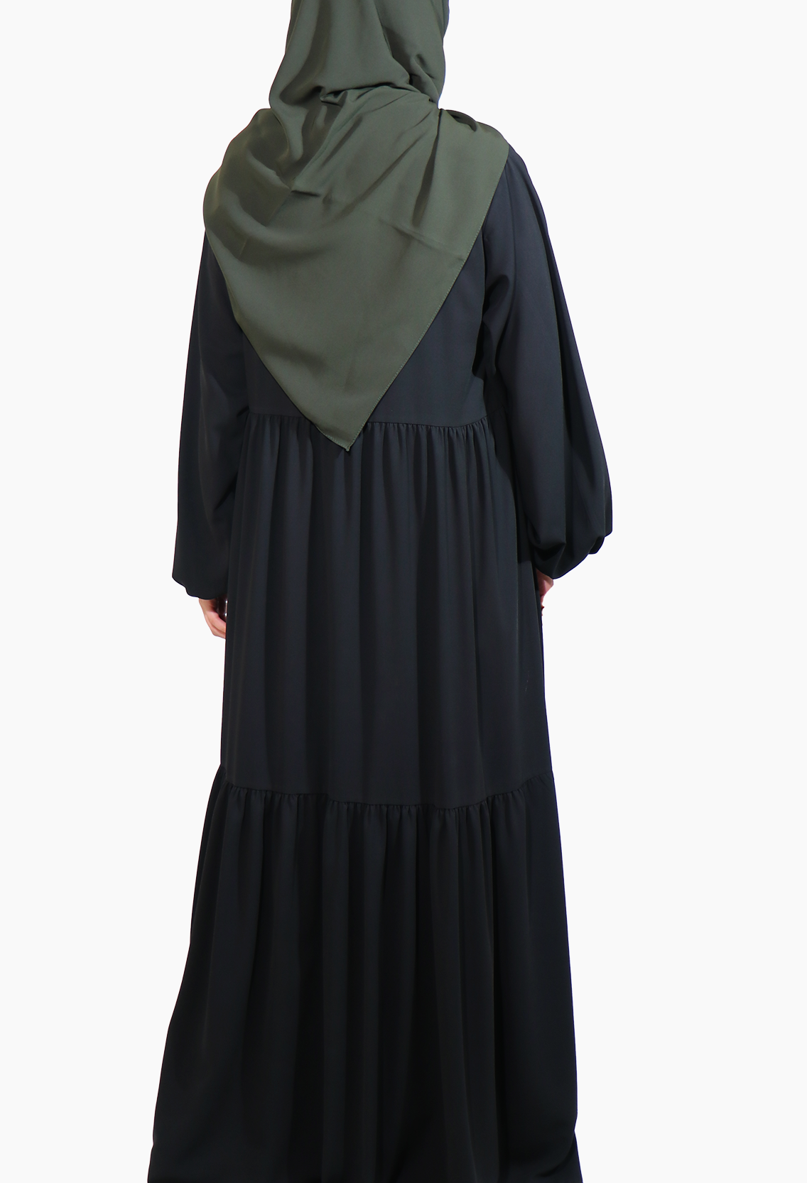 MEDİNE İPEĞİ İKİ KATLI ELBİSE - SİYAH Elbise