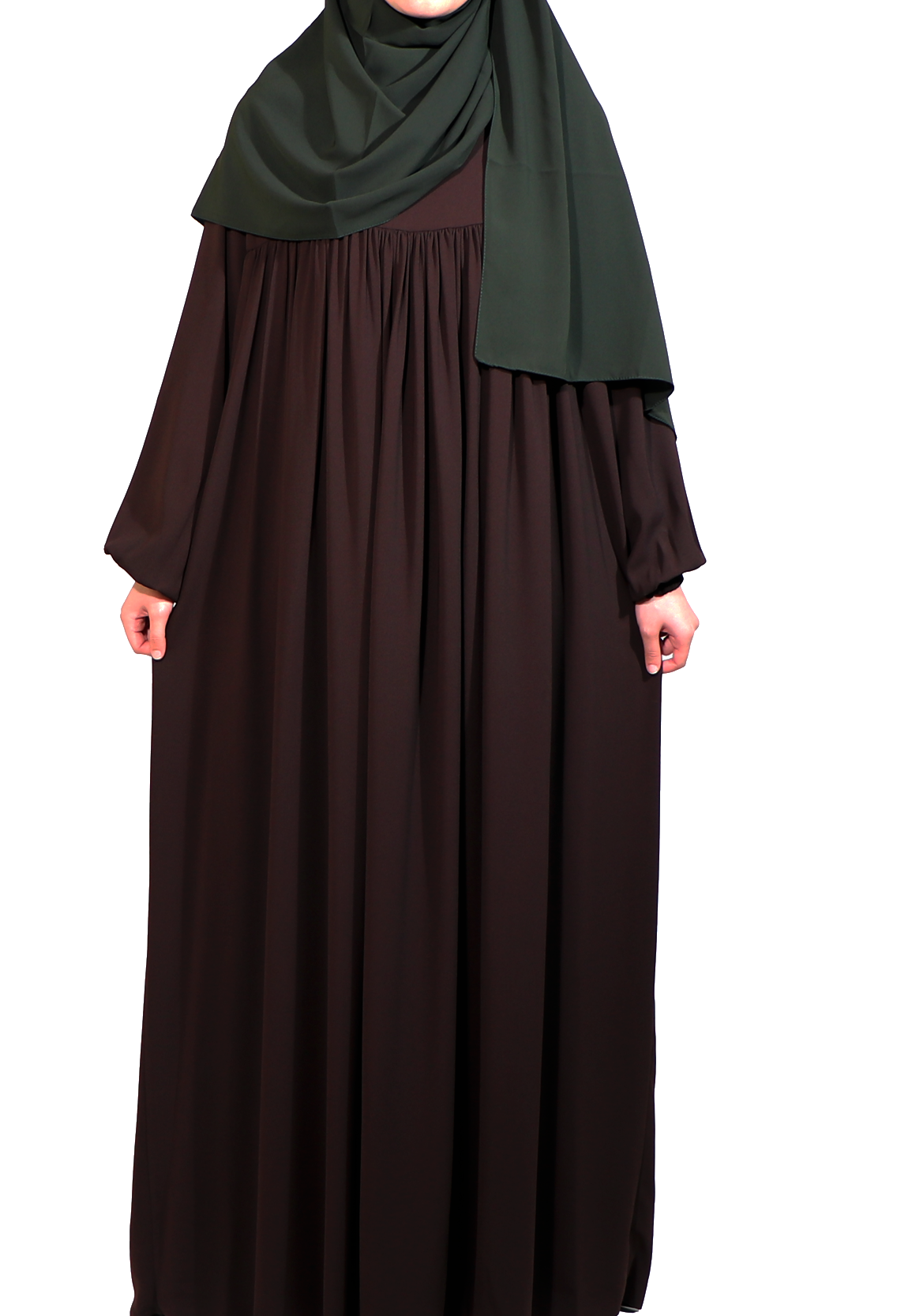 Sufle Elbise Takım - Kahve Çarşaf