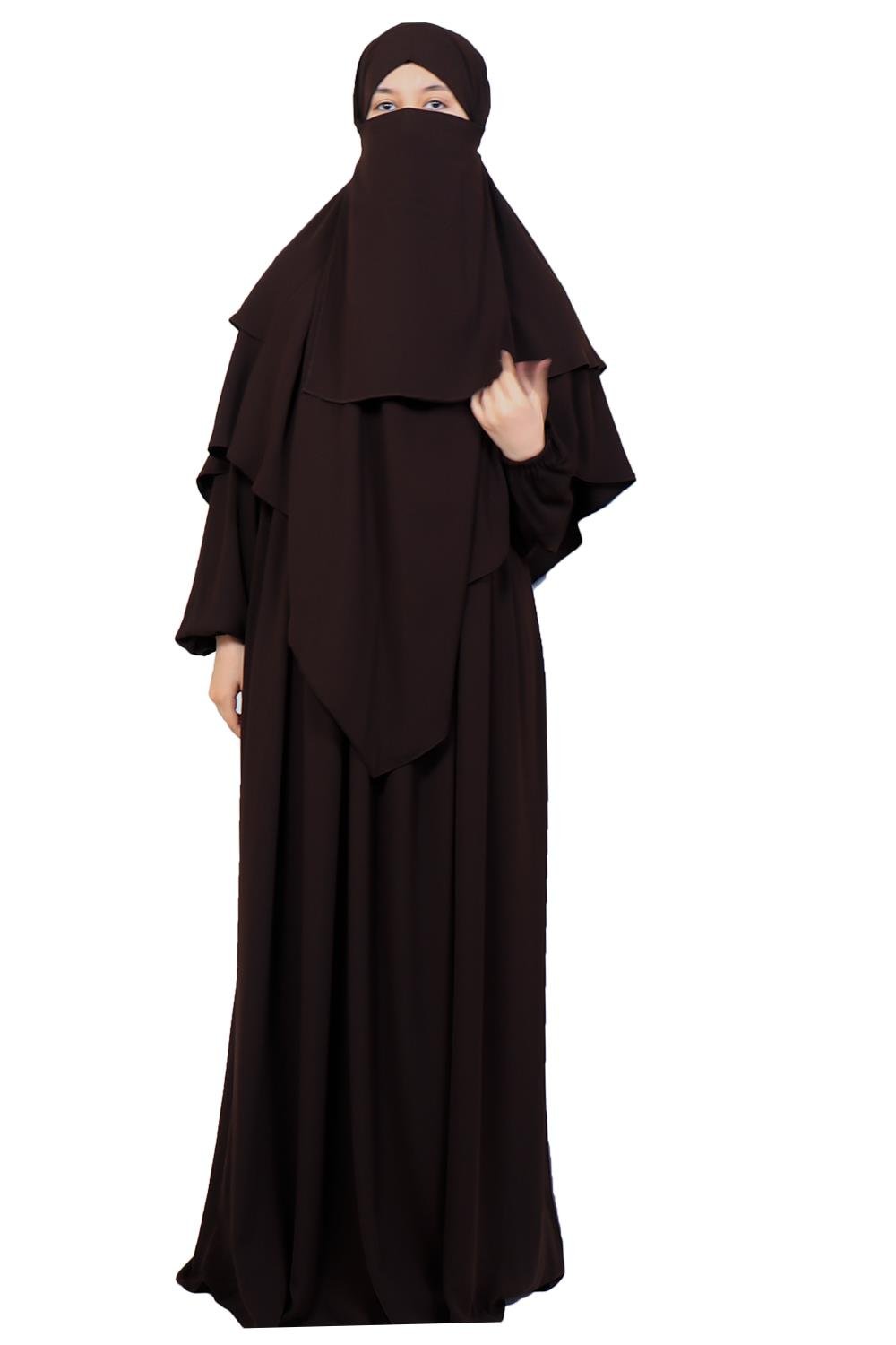 Sufle Elbise Takım - Kahve Çarşaf