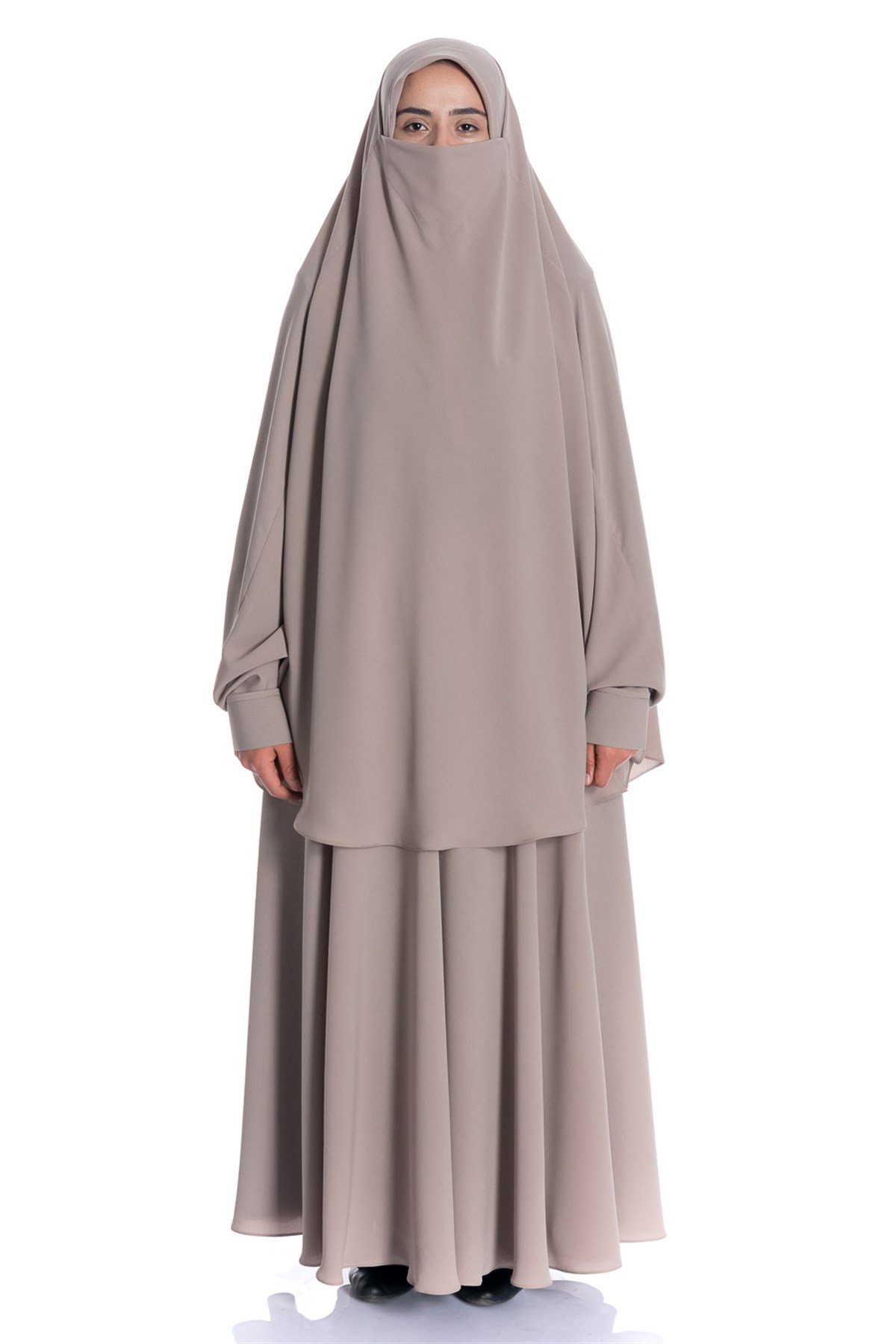 Sultanbaş İpek Peçeli Ayrı Bej Çarşaf Çarşaf