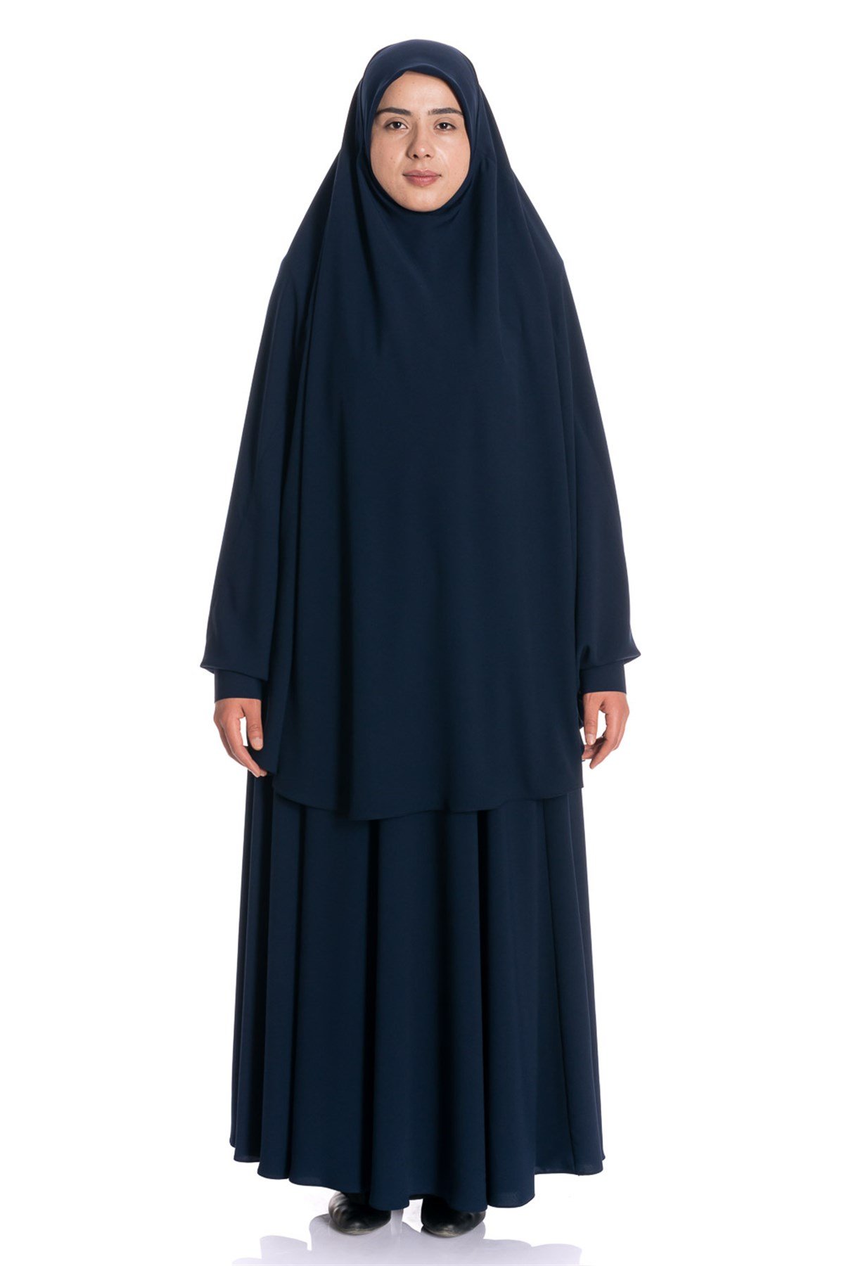 Sultanbaş İpek Peçeli Ayrı Çarşaf Lacivert Çarşaf