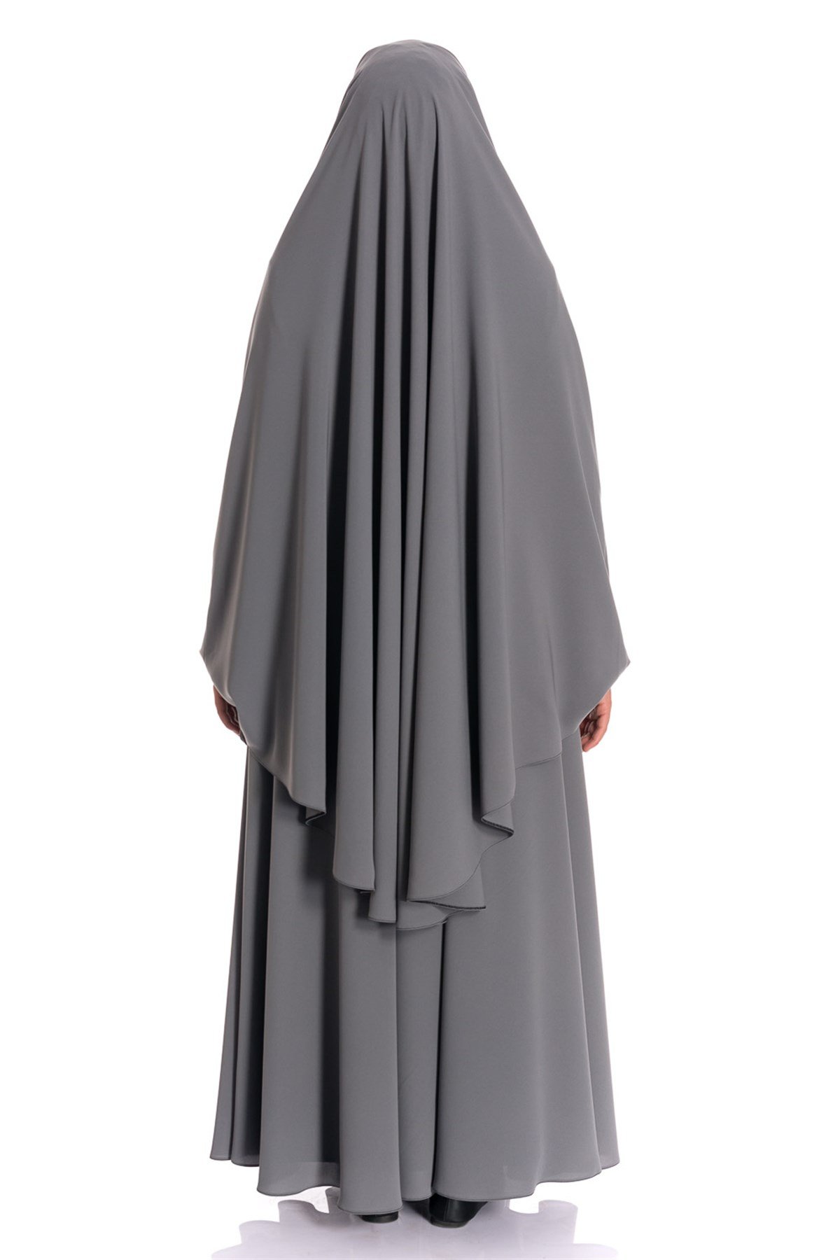 Sultanbaş İpek Peçeli Ayrı Gri Çarşaf Çarşaf