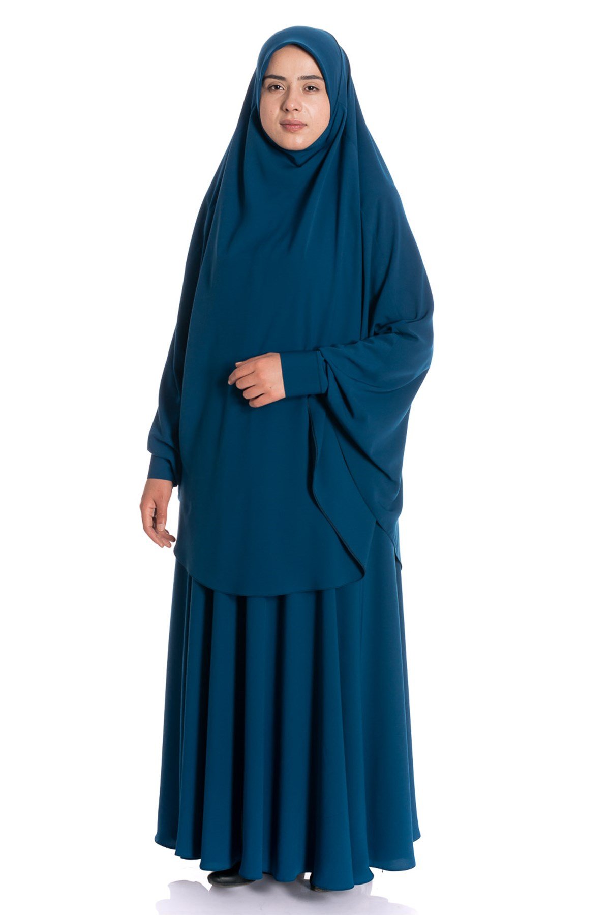 Sultanbaş İpek Peçeli Ayrı İndigo Çarşaf Çarşaf