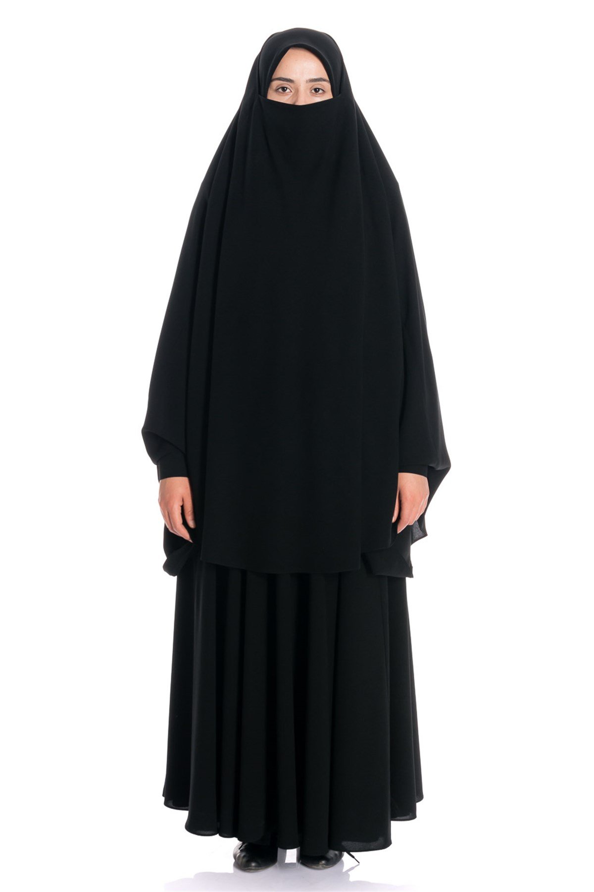 Sultanbaş Krep Peçeli Bitişik Çarşaf  Çarşaf