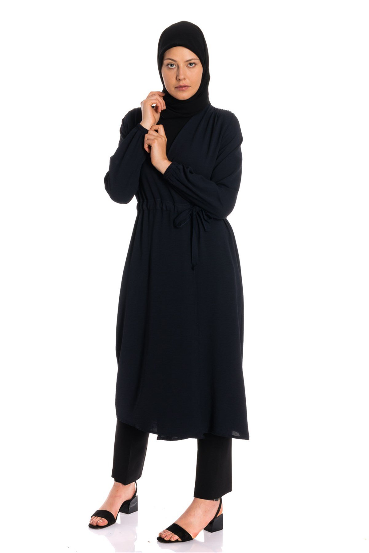 Yandan Bağlamalı Giy Çık Lacivert Tunik Tunik