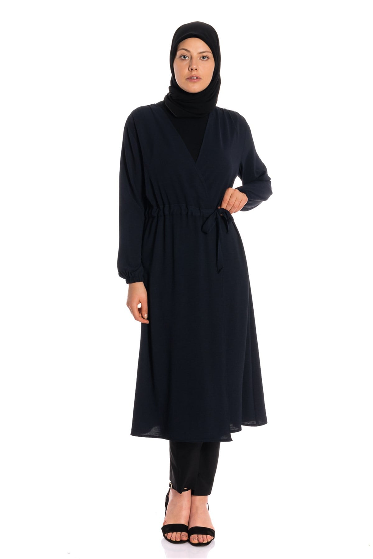 Yandan Bağlamalı Giy Çık Lacivert Tunik Tunik