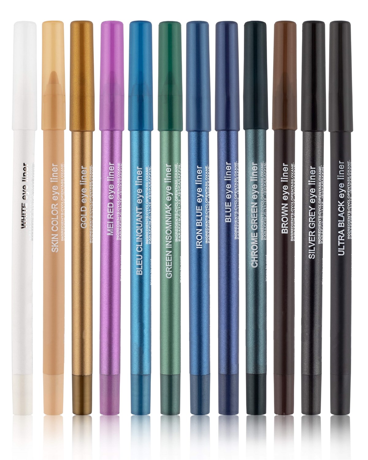 12 Renkli Neon Yağlı Göz Kalemi Seti