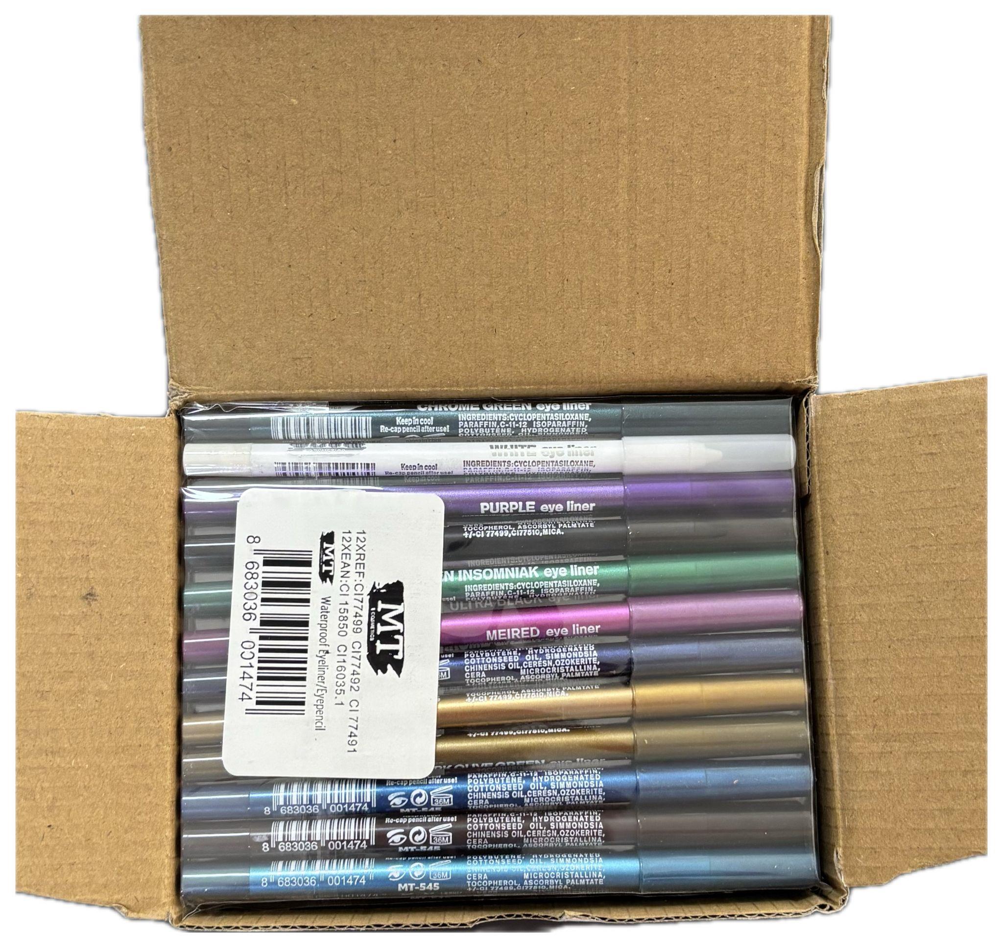 12 Renkli Neon Yağlı Göz Kalemi Seti