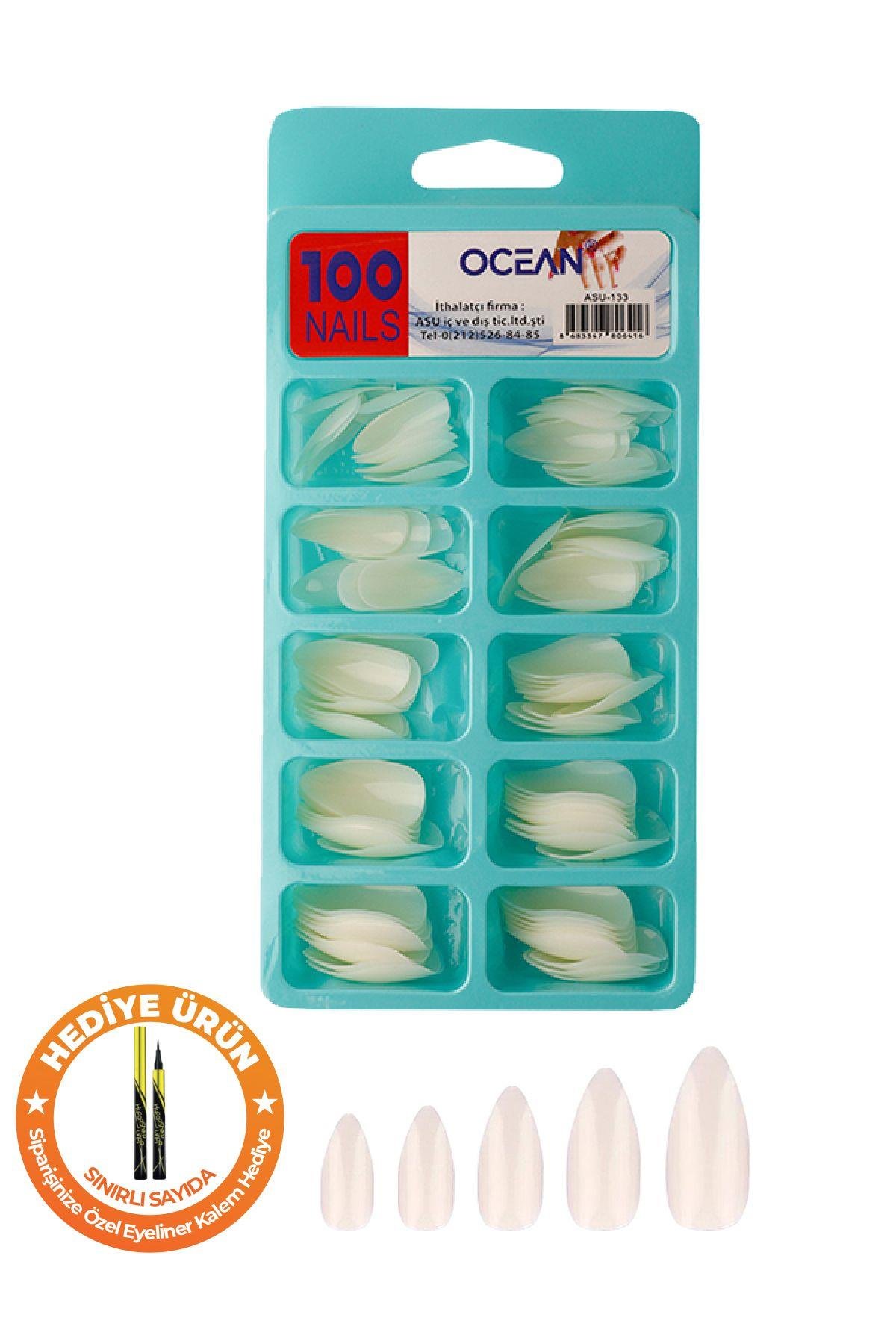 133 - 100'lü Kutulu Badem Protez Takma Tırnak